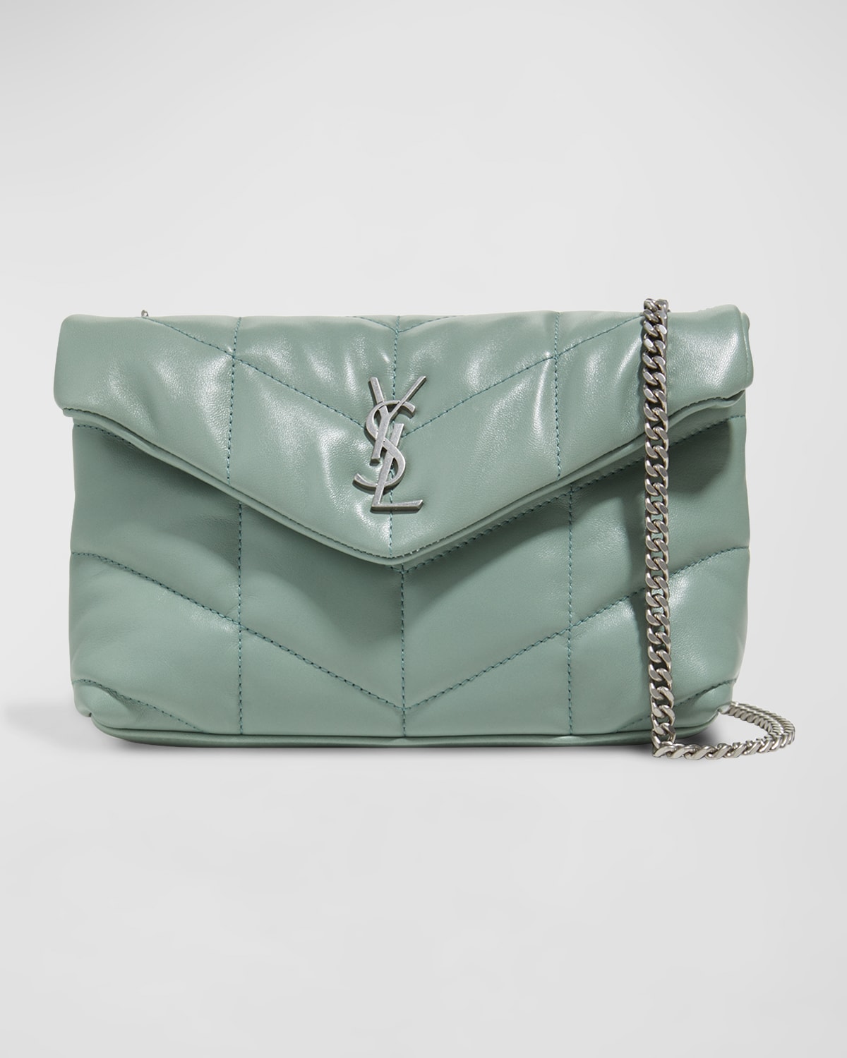 Saint Laurent Loulou Ysl Mini Quilted Crossbody Bag In 1608 Vert Opaline