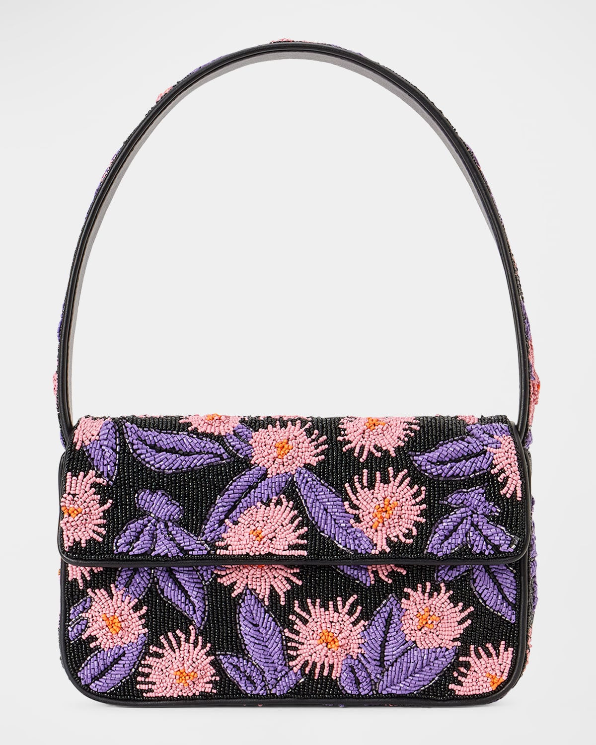 Staud Tommy Floral Shoulder Bag In Quartz Acid