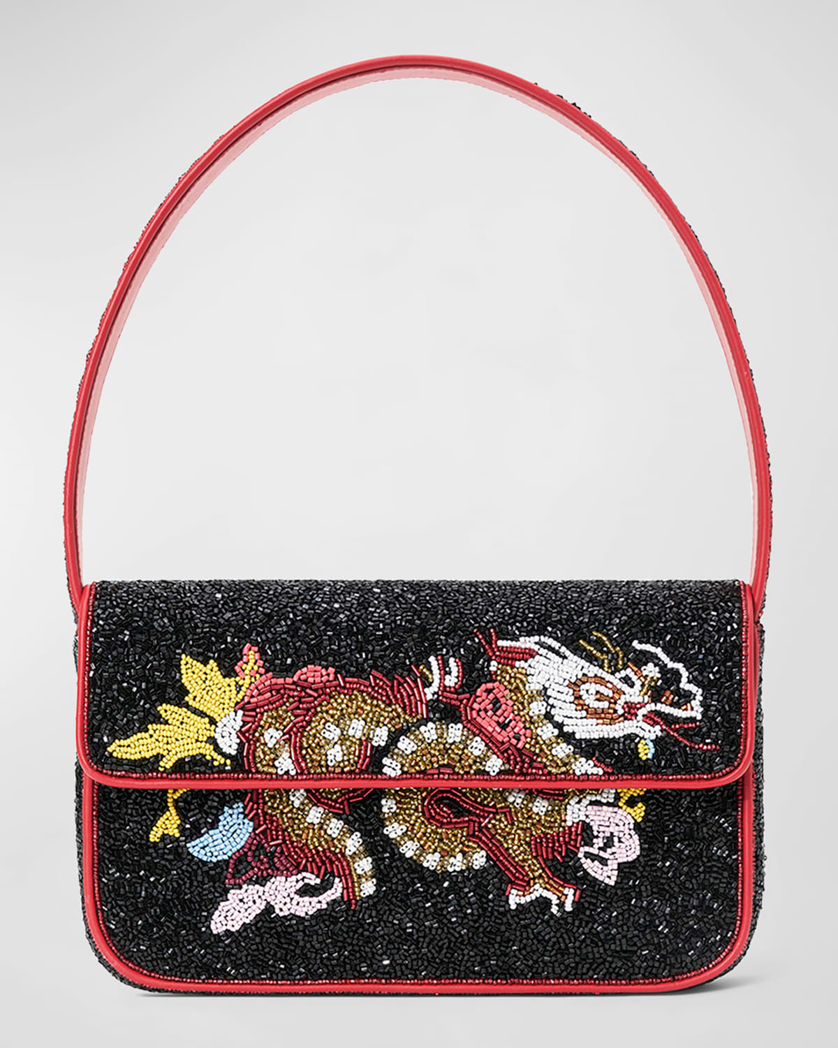 Staud Tommy Floral Shoulder Bag In Lucky Dragon