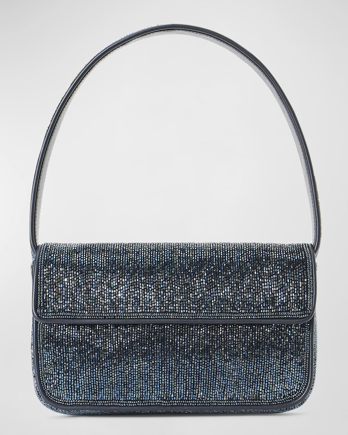 Staud Tommy Beaded Shoulder Bag In Navy