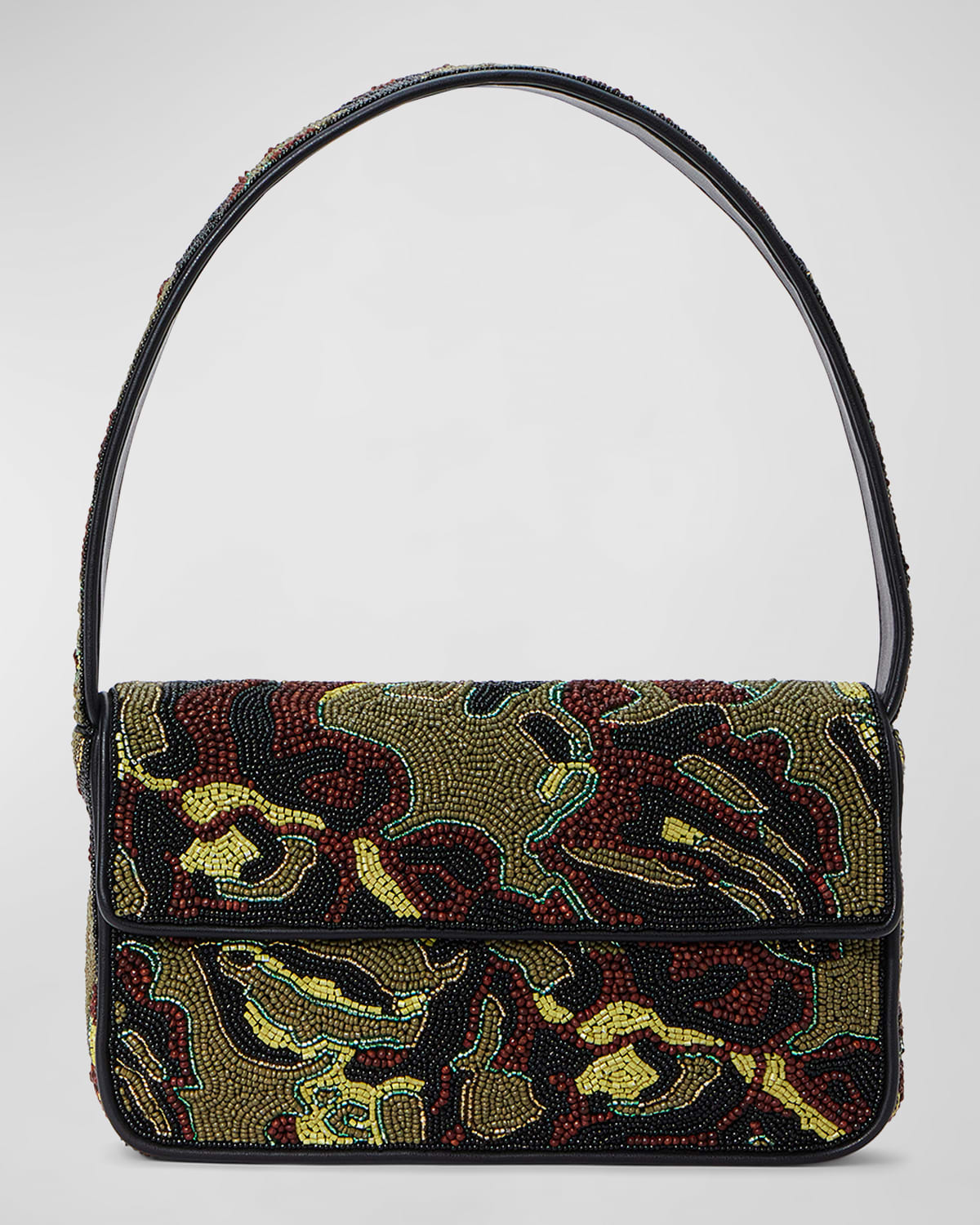 Staud Tommy Floral Shoulder Bag In Tropical Camo