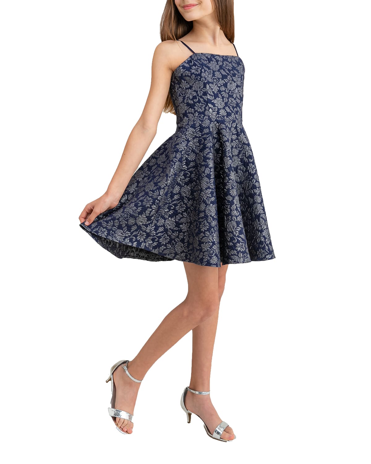 un deux trois party dress Un Deux Trois Little Girl's & Girl's Textured Crewneck Dress - Royal