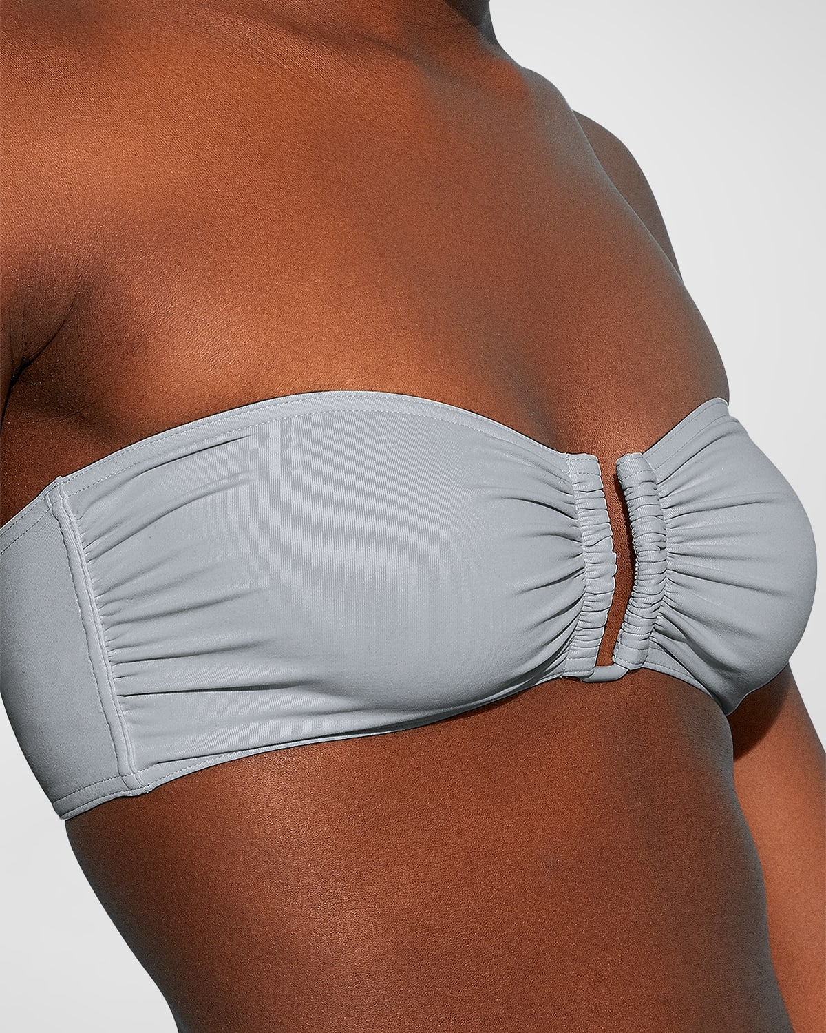 Eres Show Bandeau U-hardware Bikini Top In Sable Gris