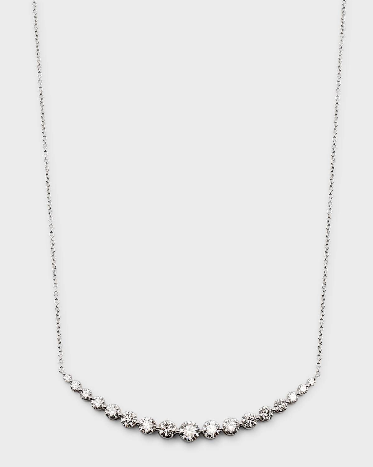 Neiman Marcus Diamonds 18k White Gold Large Single-prong Smiley Diamond Necklace