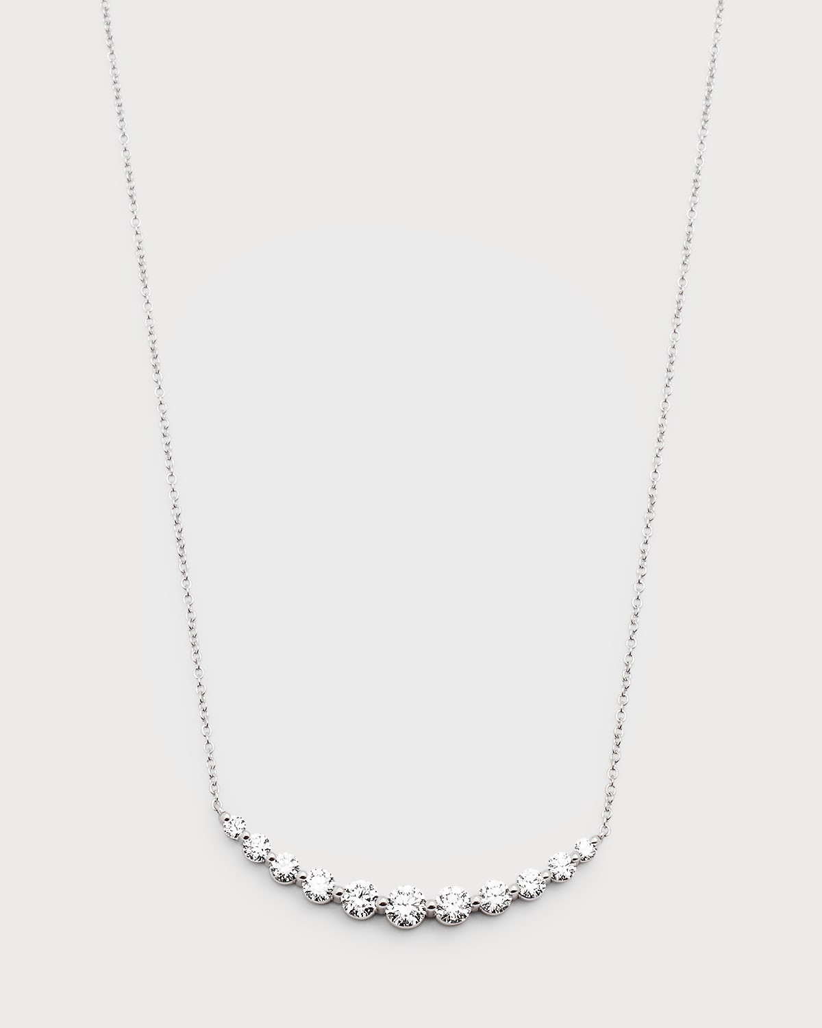 Neiman Marcus Diamonds 18k White Gold 11 Small Single-prong Diamond Necklace
