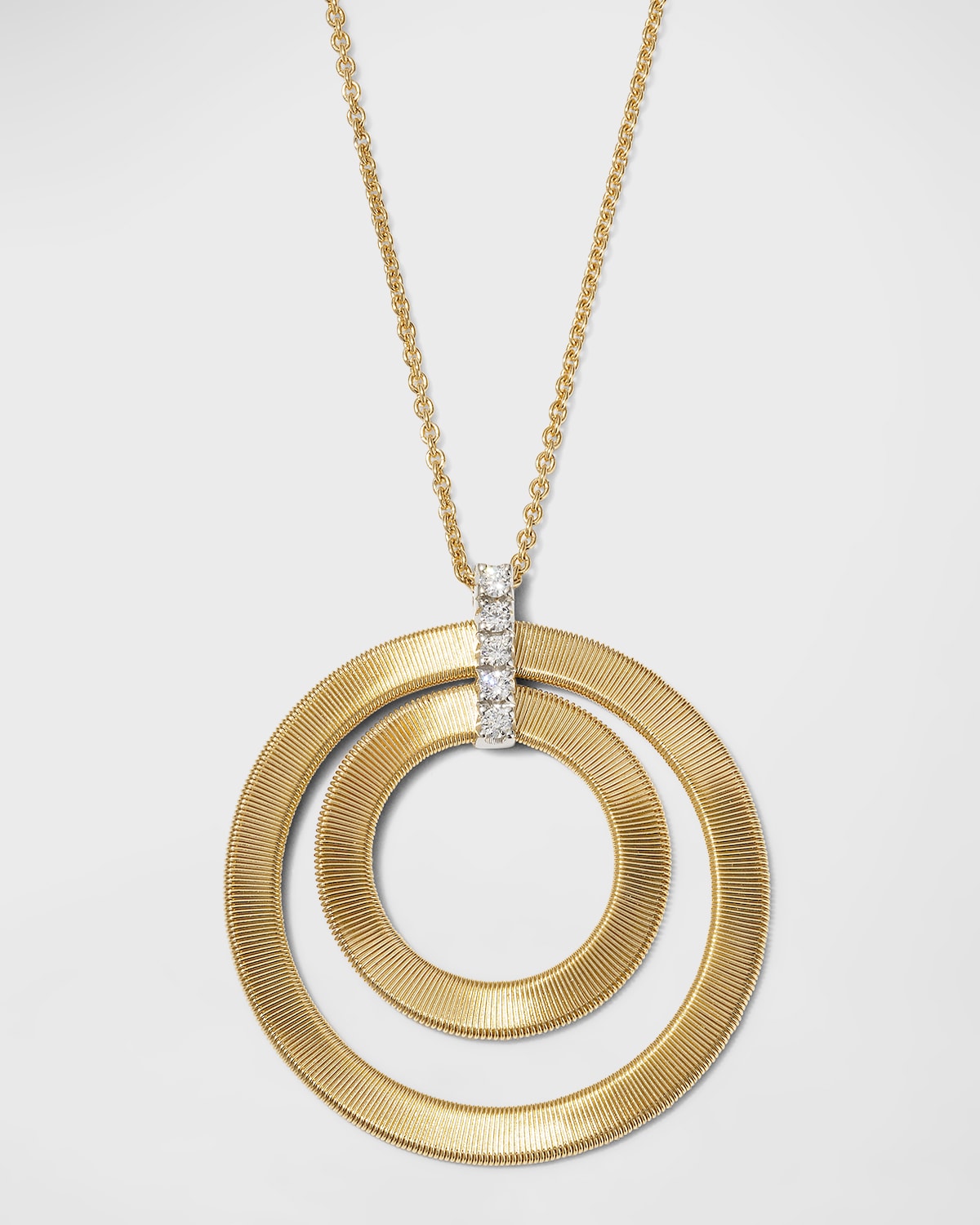 Marco Bicego 18k Gold Masai Concentric Circle Pendant With Diamonds In 05 Yellow Gold