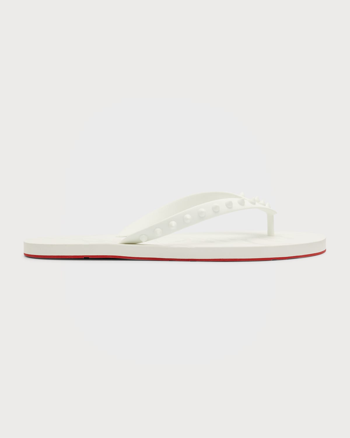 Christian Louboutin Men's Loubi Tonal Spiked Red Sole Flip Flops