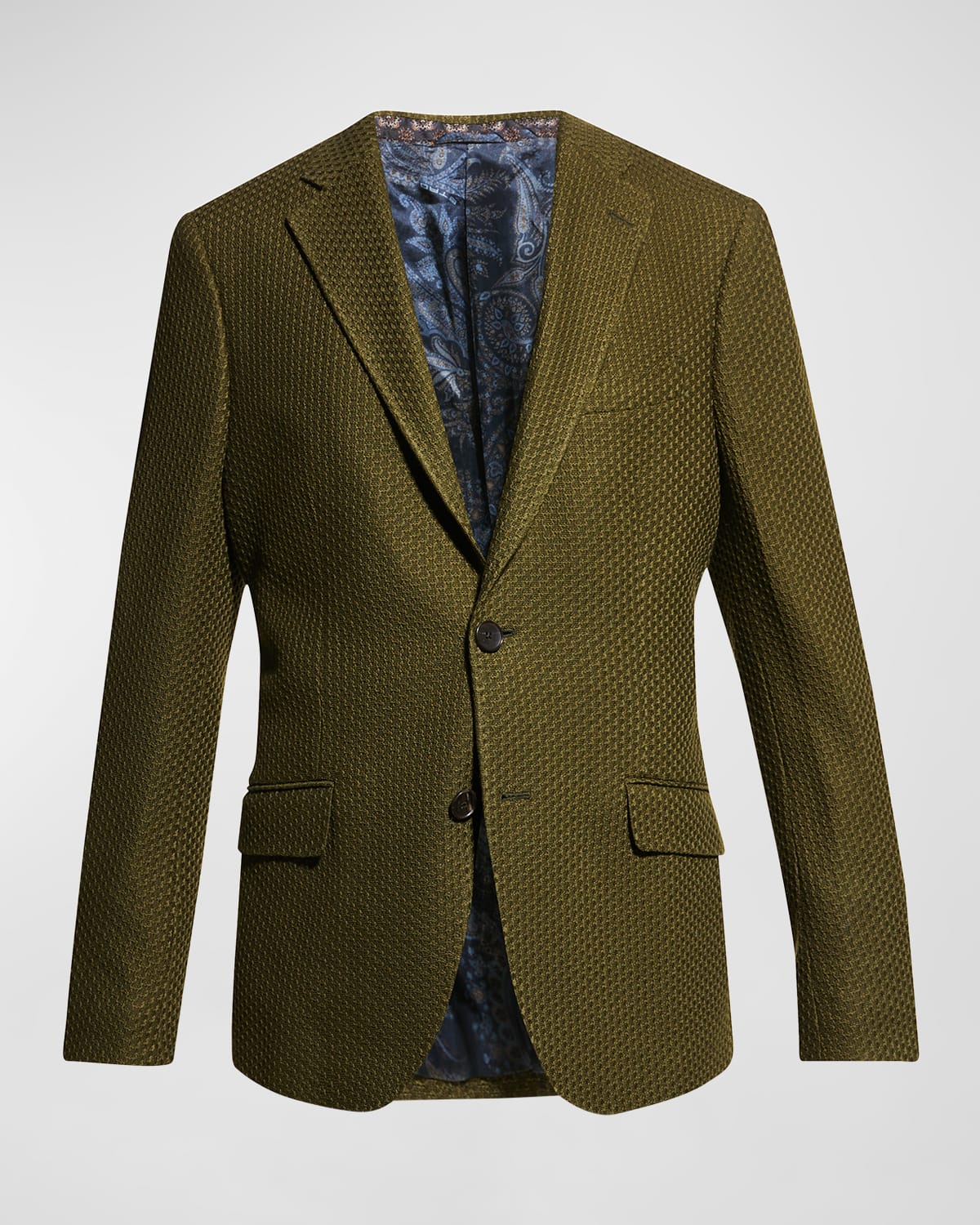 Etro Men's Basic Knit Blazer In Green