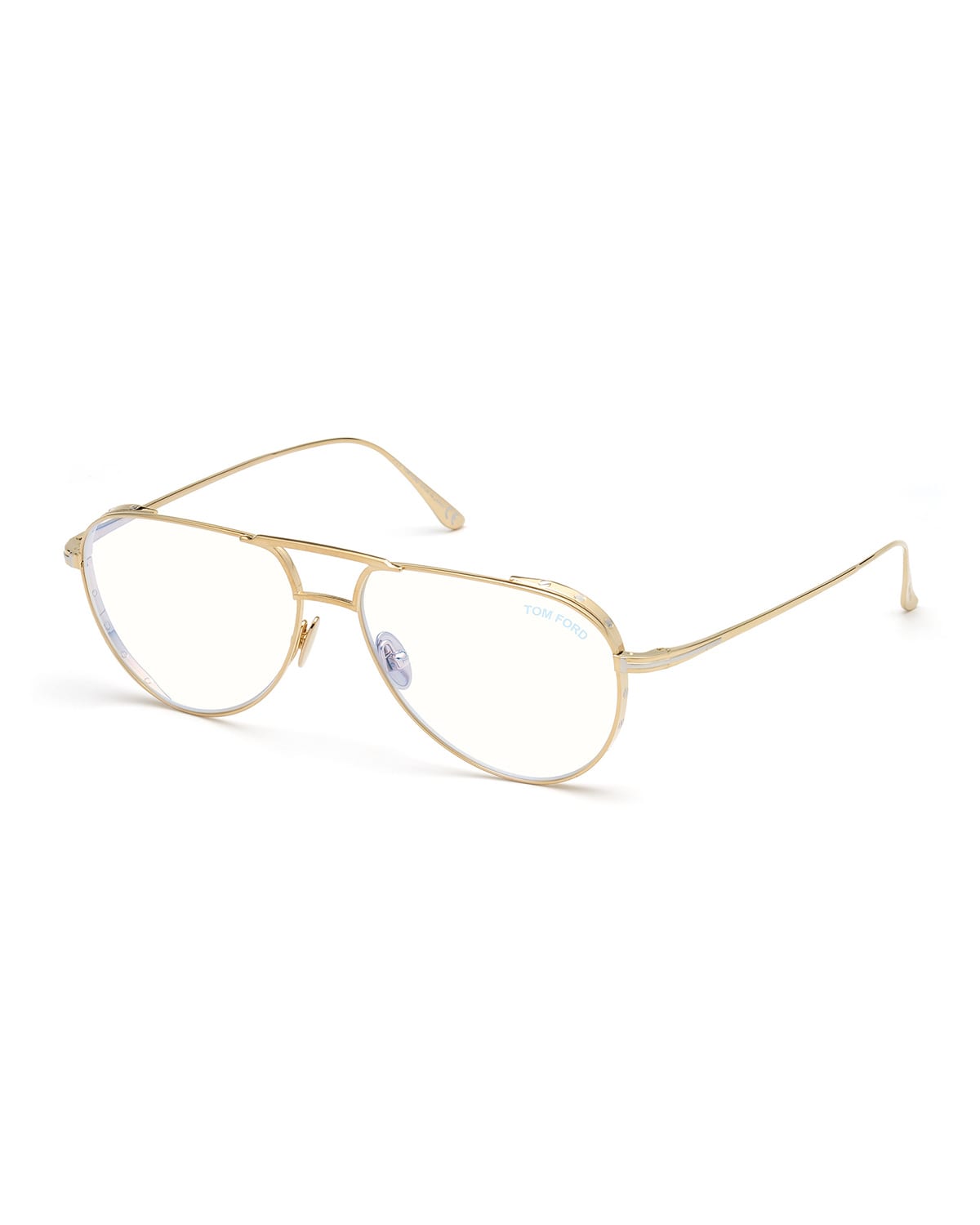 Shop Tom Ford Titanium Aviator Optical Frames In Rose Gold