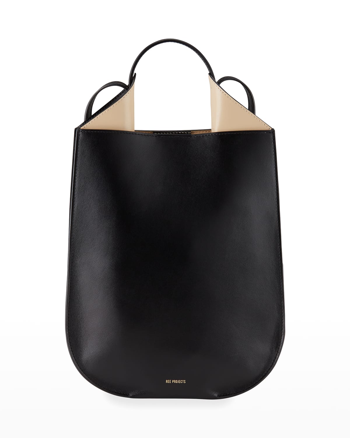 Ree Projects Helene Mini Leather Tote Bag In Black