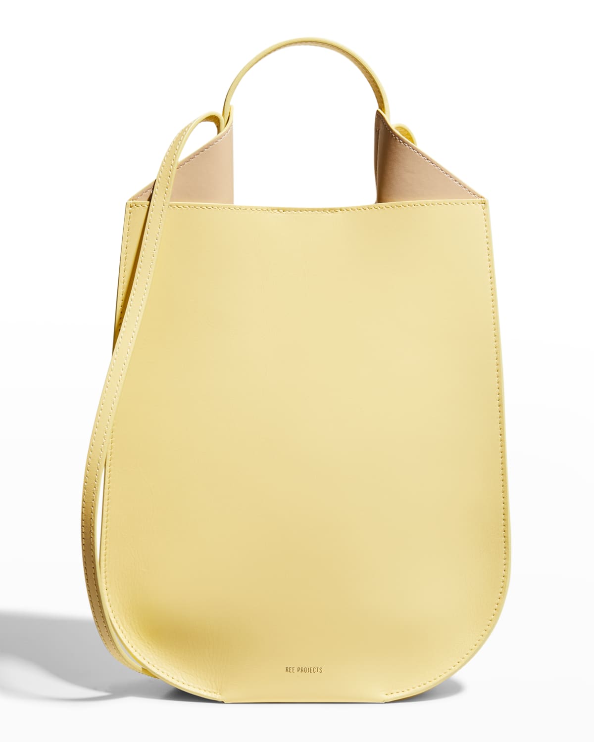 Ree Projects Helene Mini Leather Tote Bag In Limoncello