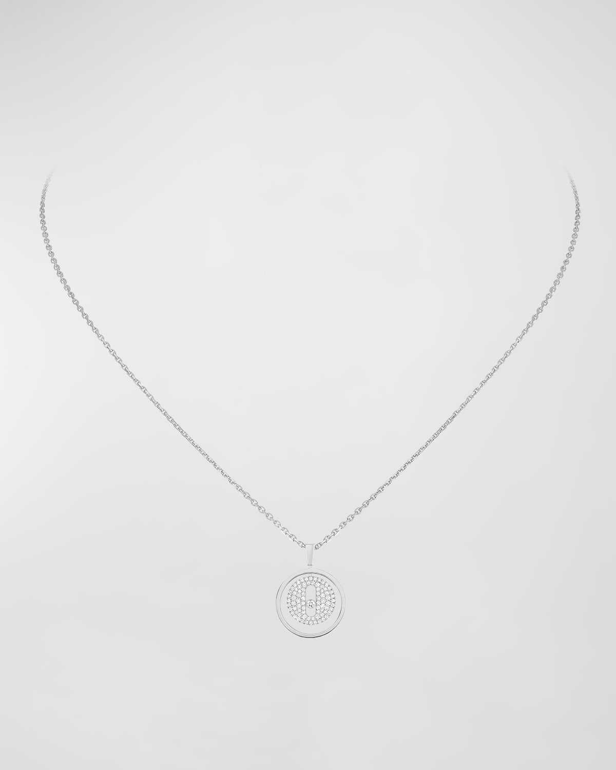 MESSIKA LUCKY MOVE 18K WHITE GOLD DIAMOND NECKLACE