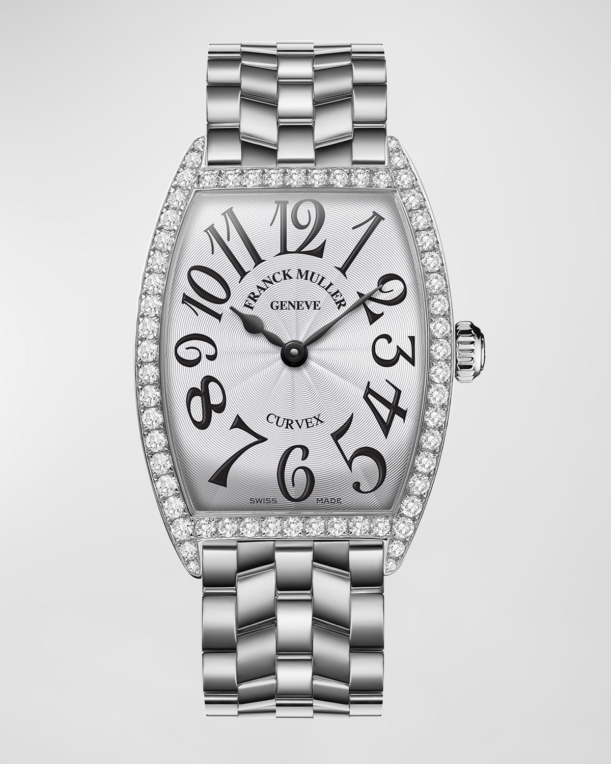 Franck Muller Ladies Curvex Stainless Steel Diamond Watch