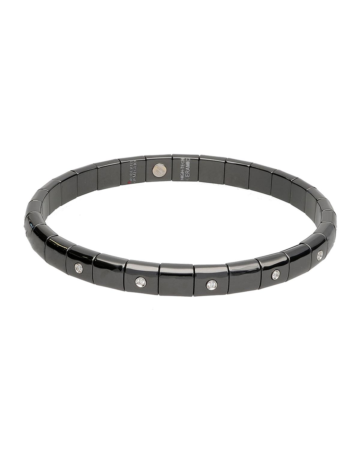 PURA Ceramic Bead Stretch Bracelet with Diamonds