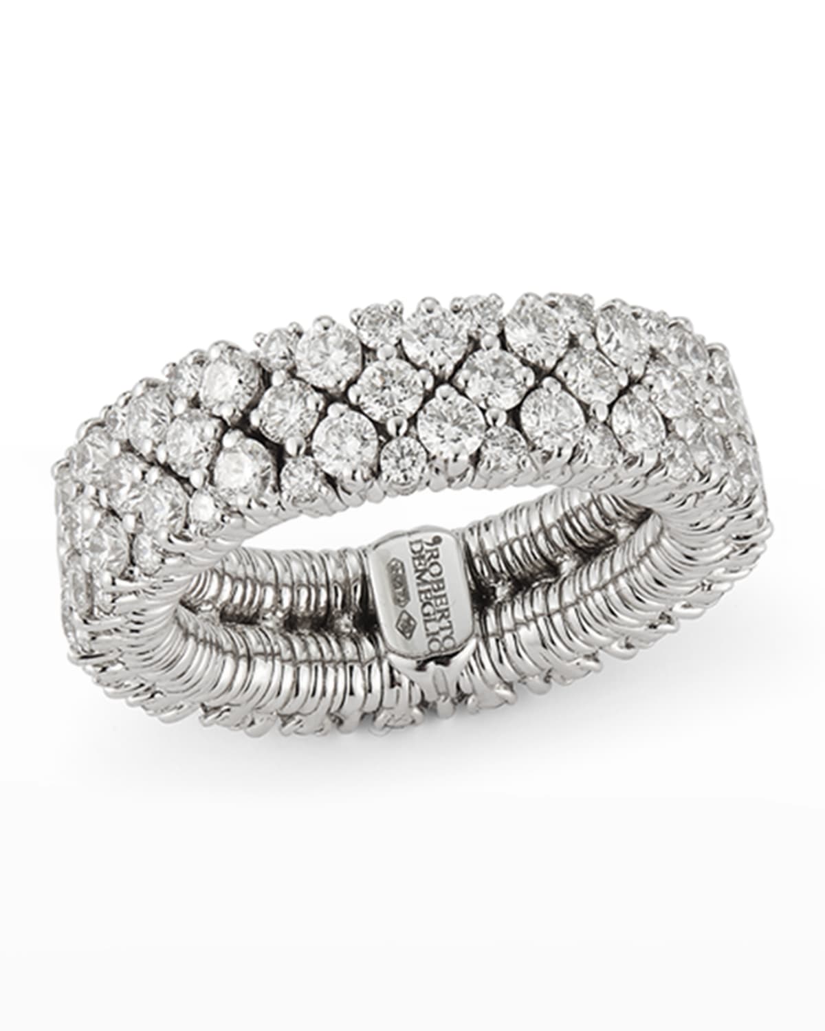CASHMERE 18k White Gold Diamond Stretch Ring, Size 6.5