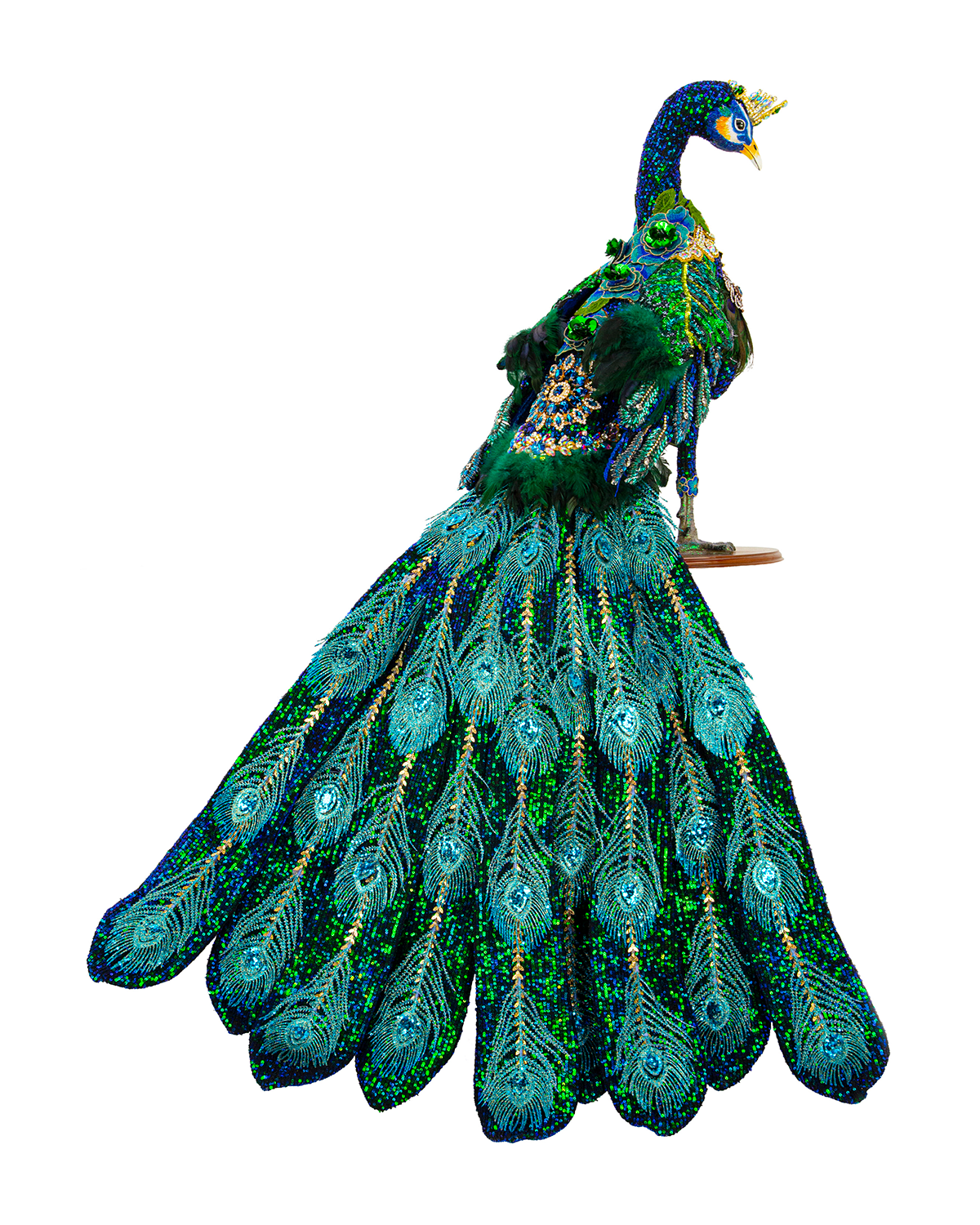 Mark Roberts Jeweled Peacock Collectible Figurine In Blue
