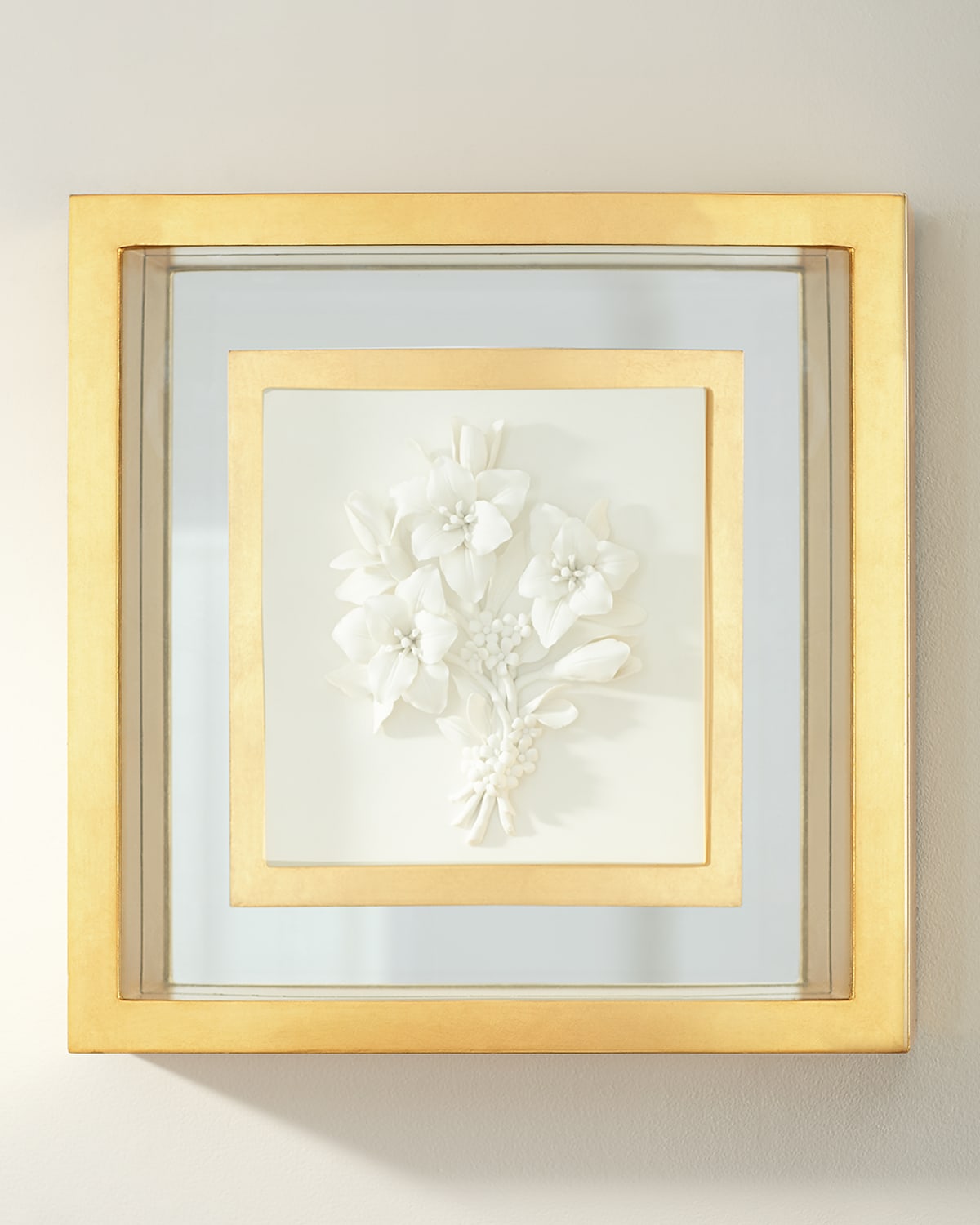 Shop John-richard Collection Botanical Porcelain Ii Wall Art In White/gold
