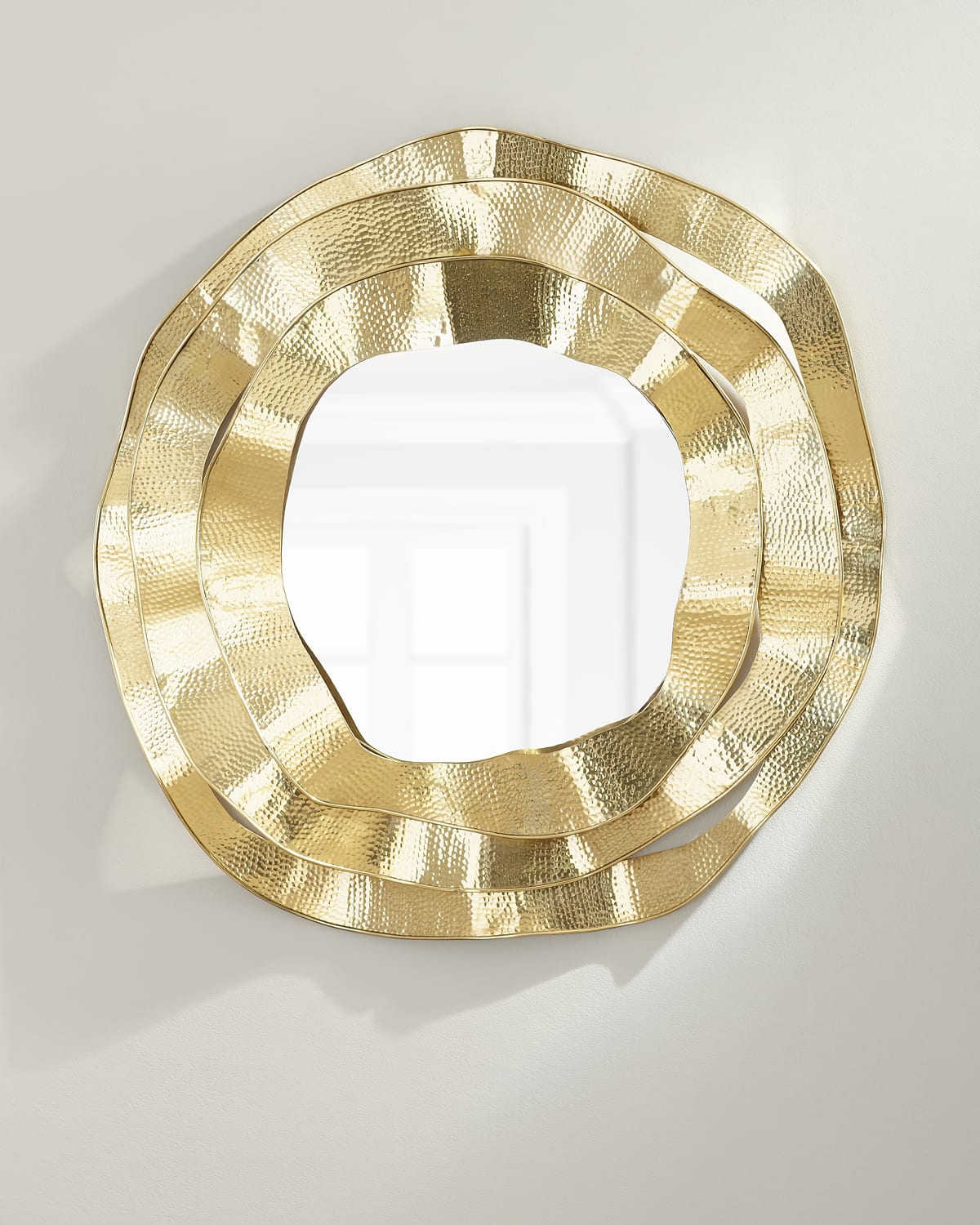 Shop John-richard Collection Ripple Brass Mirror In Gold