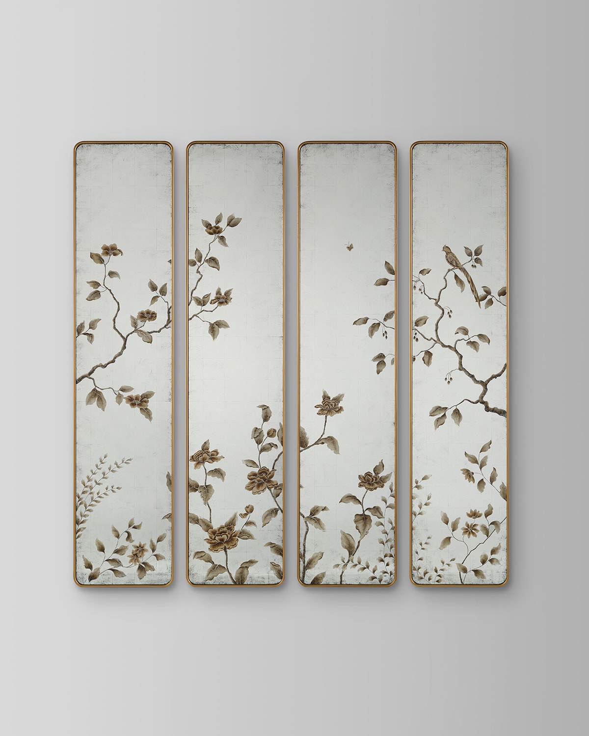 Shop John-richard Collection Ashmill Mirror Panels, Set Of 4 In Gold