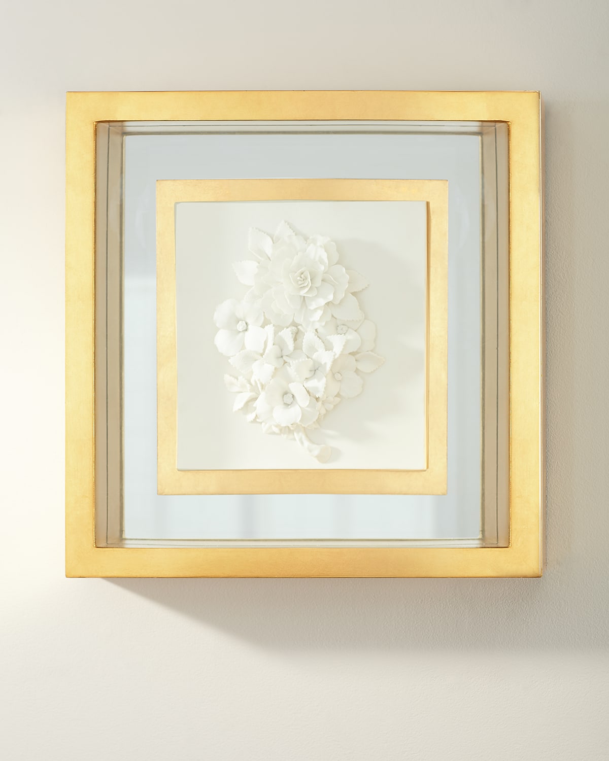 Shop John-richard Collection Botanical Porcelain I Wall Art In White/gold