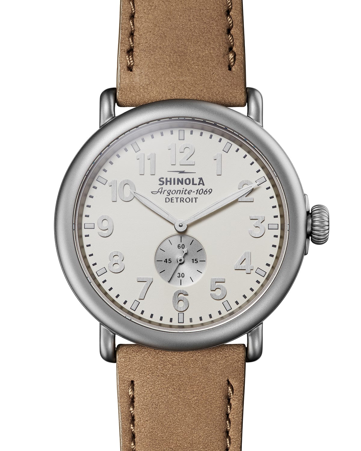 Men's 47mm Runwell Sub-Second Watch with Leather Strap