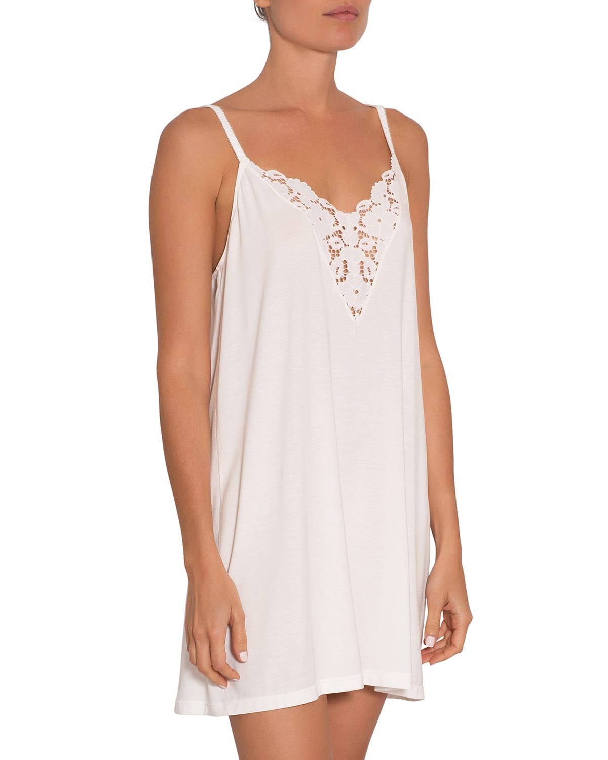 Eberjey Naya Double Inset Chemise In White