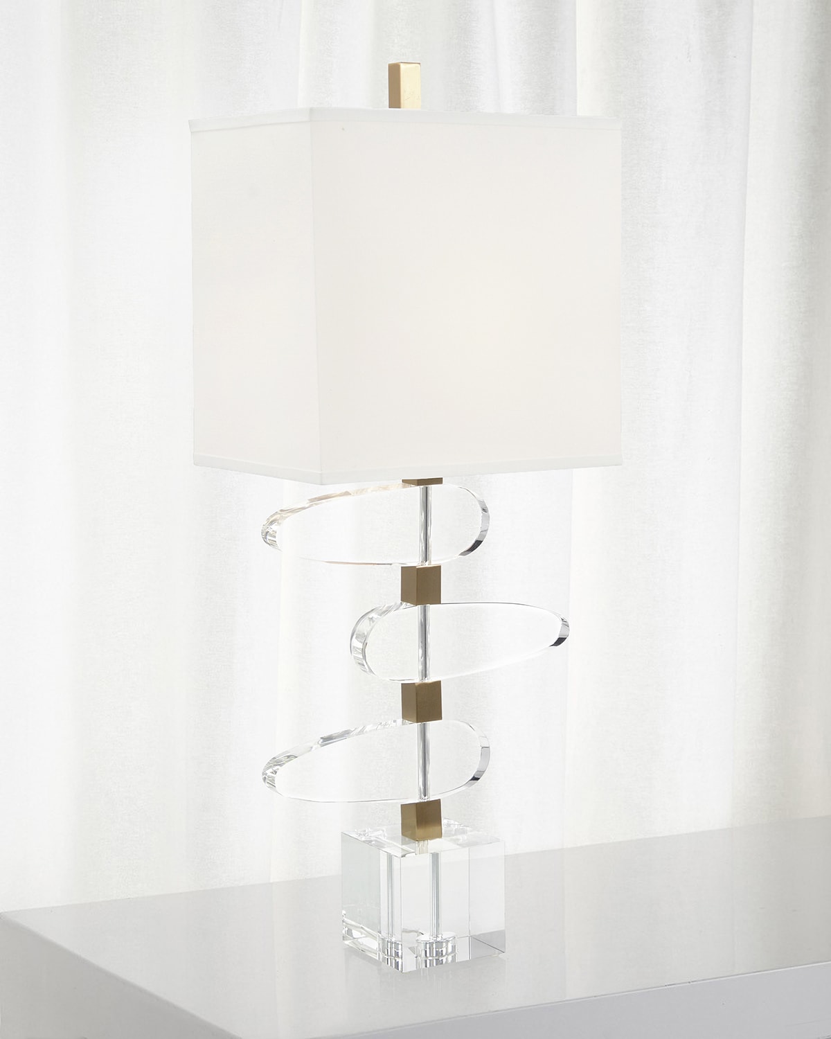 Shop John-richard Collection Asymmetrical Crystal Table Lamp In Gold
