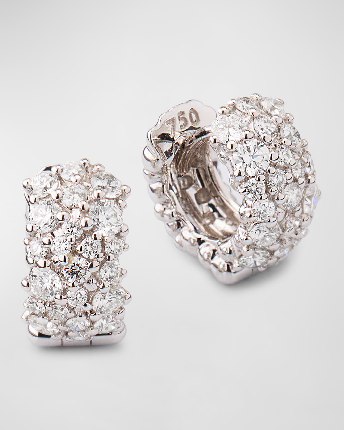 Small White Diamond Confetti Hoop Earrings