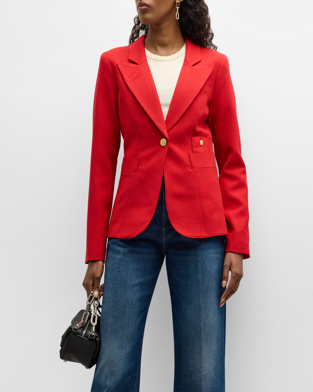 Shop Smythe Classic Duchess Blazer In Red