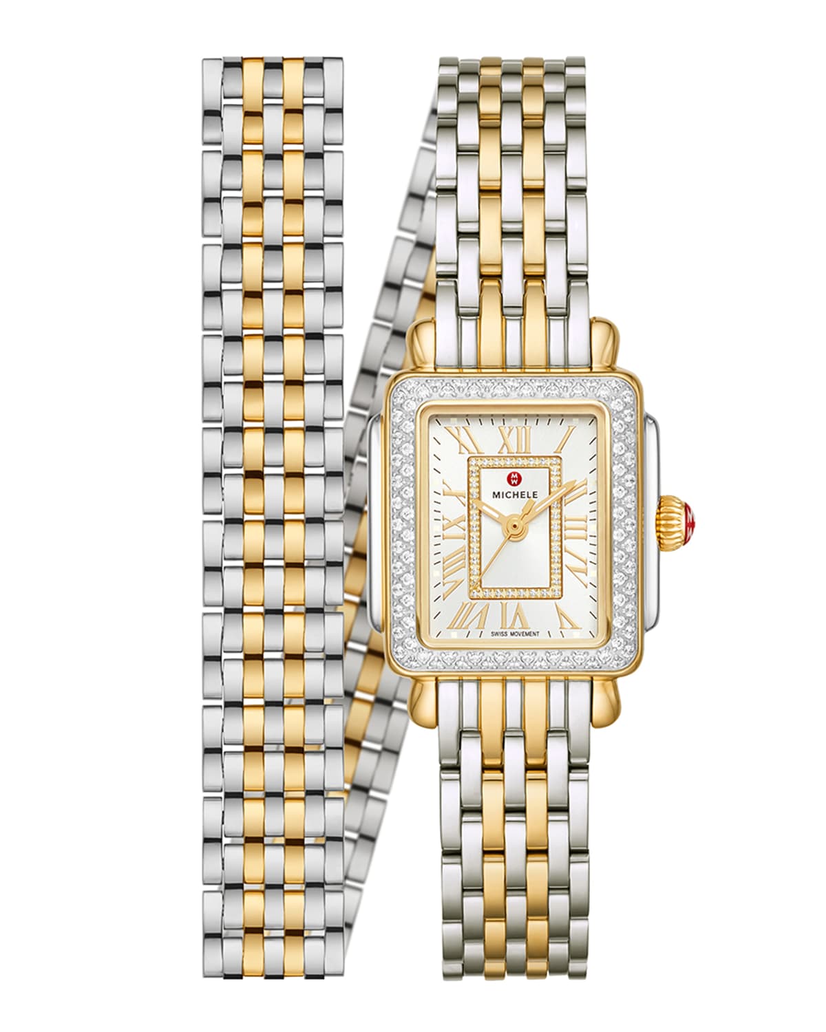 Michele Deco Mini Two-tone 18k Gold Diamond Watch