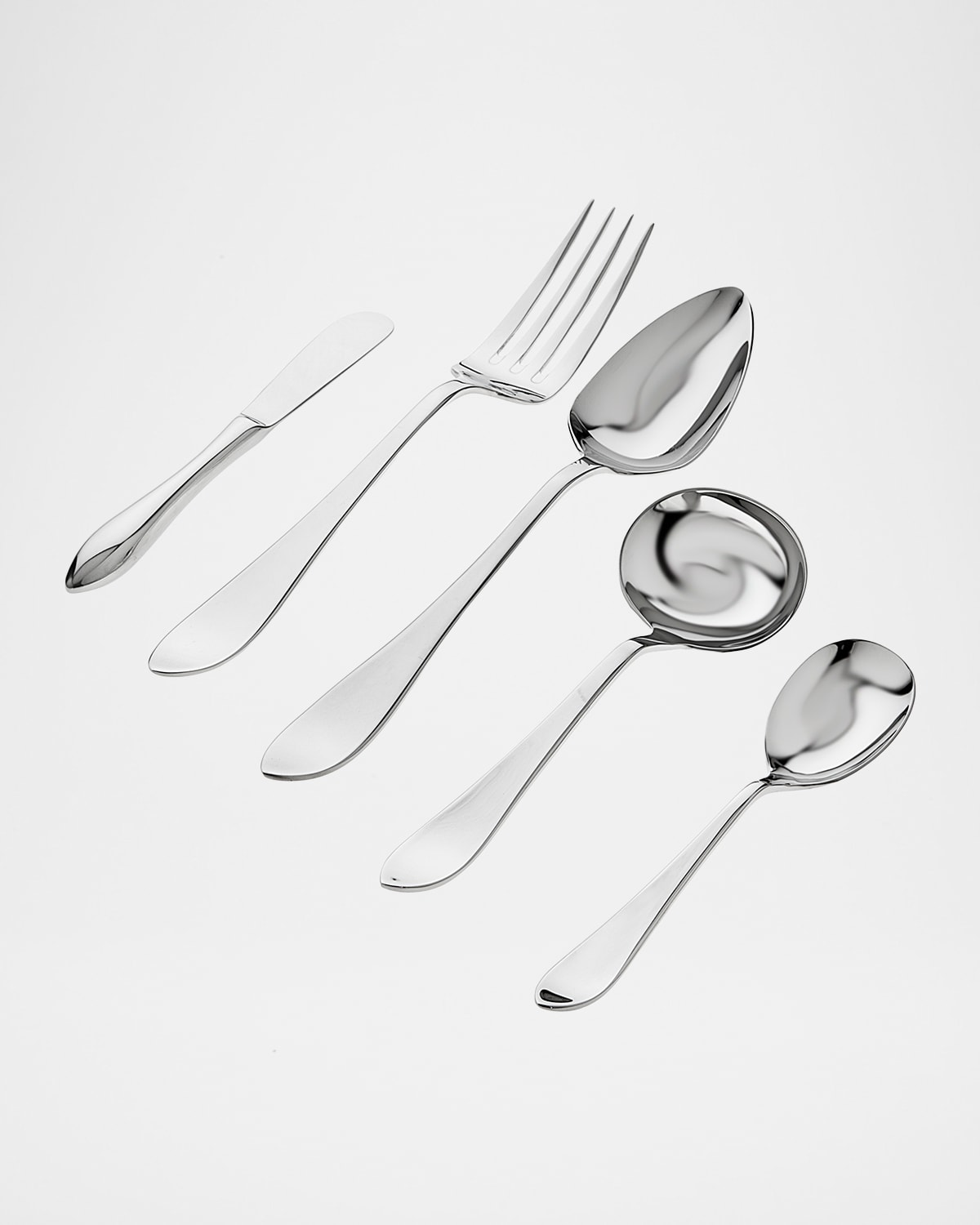 Shop Ricci Silversmith 5-piece Contorno Hostess Flatware Set In Silver