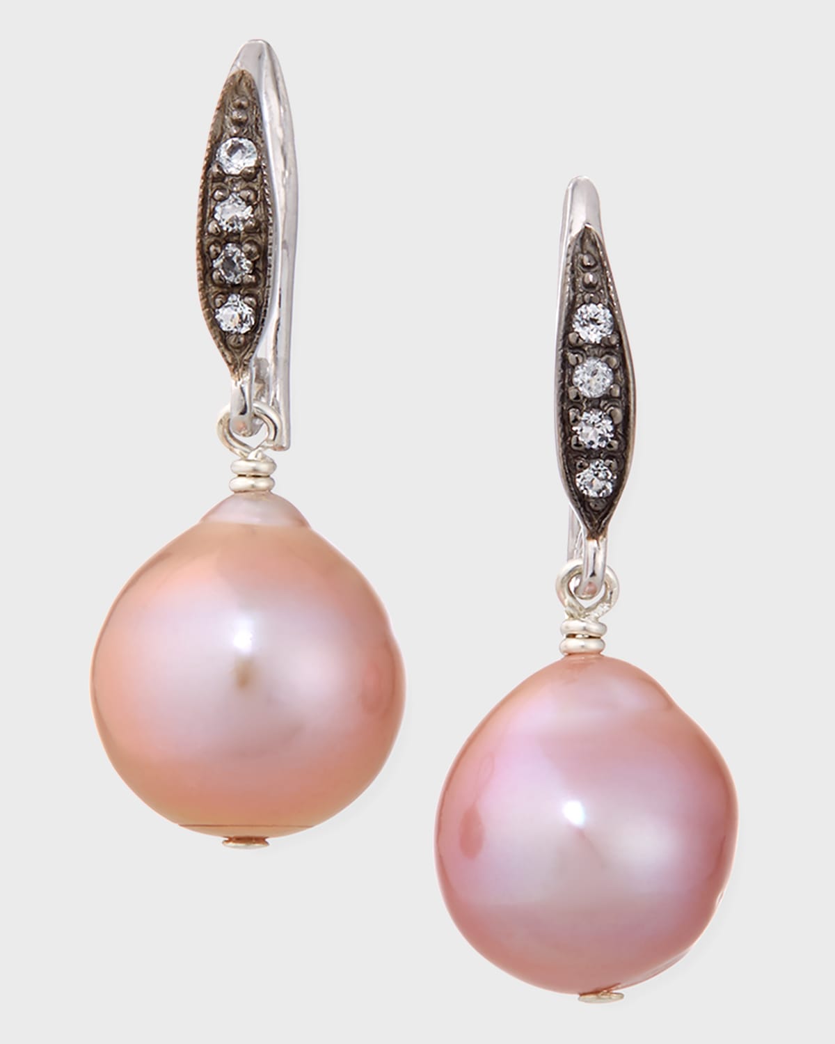 White Sapphire Earrings On A Vermeil Hook