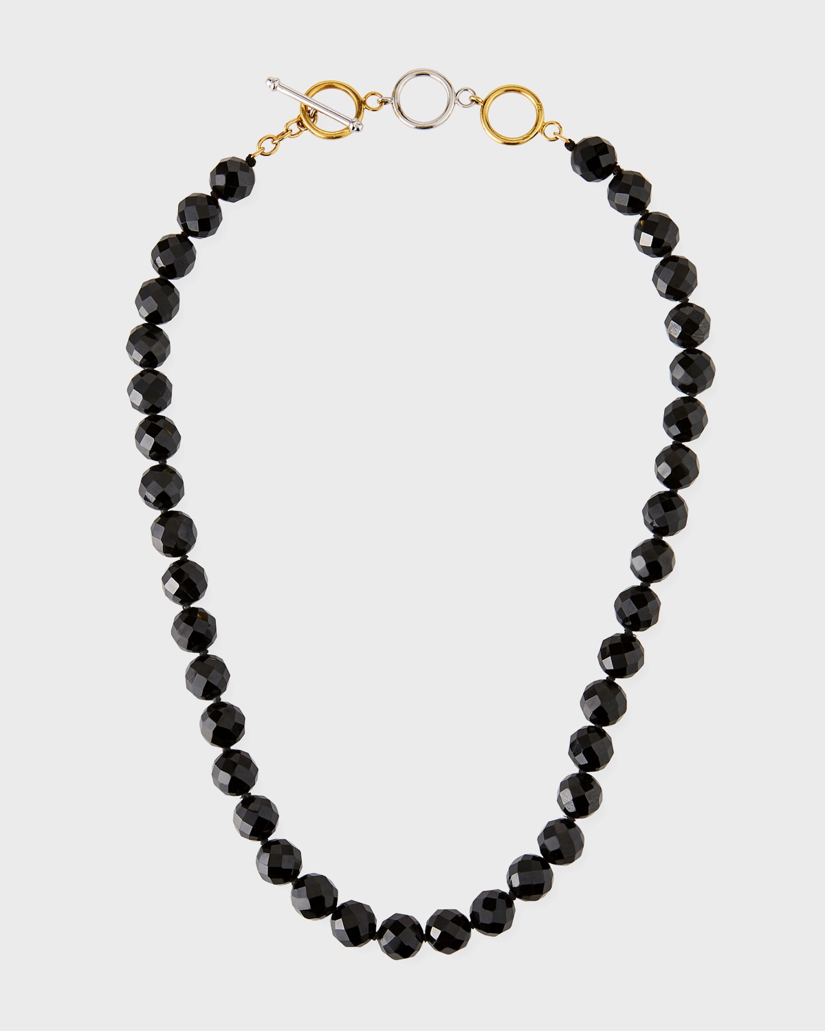 David C.A. Lin Black Nephrite Bead Necklace