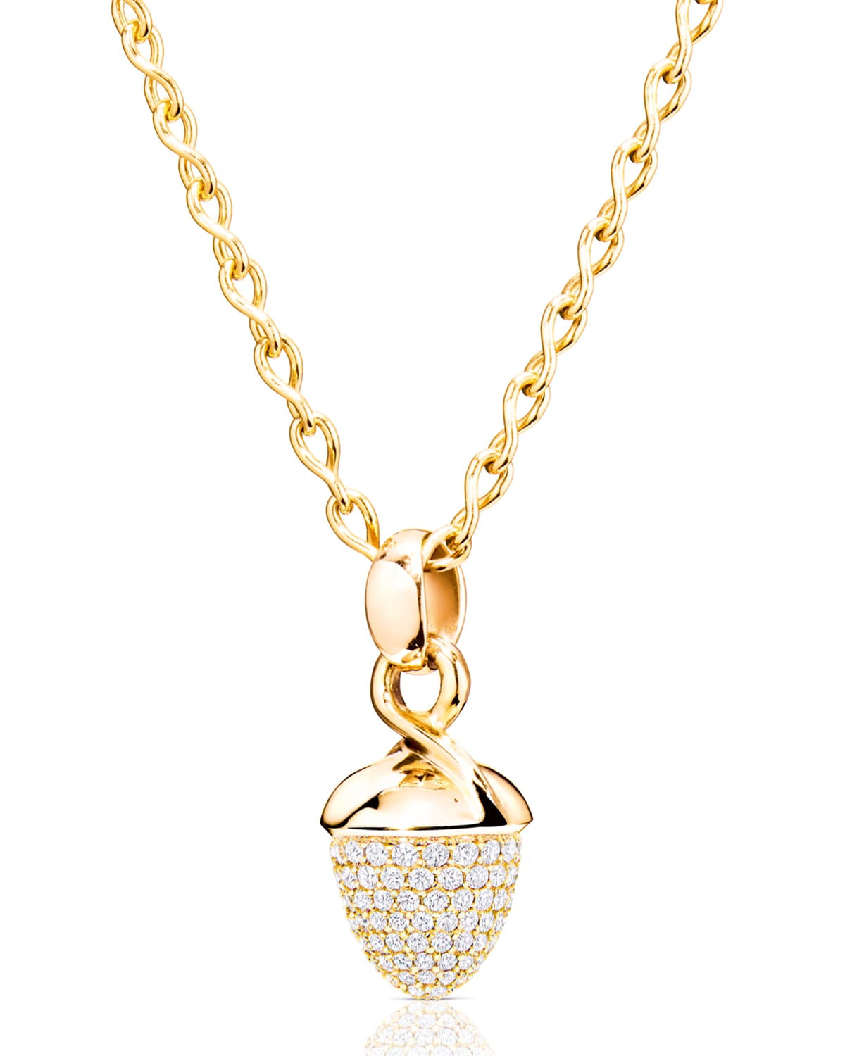Mikado Bouquet 18K Yellow Gold Pave Diamond Pendant