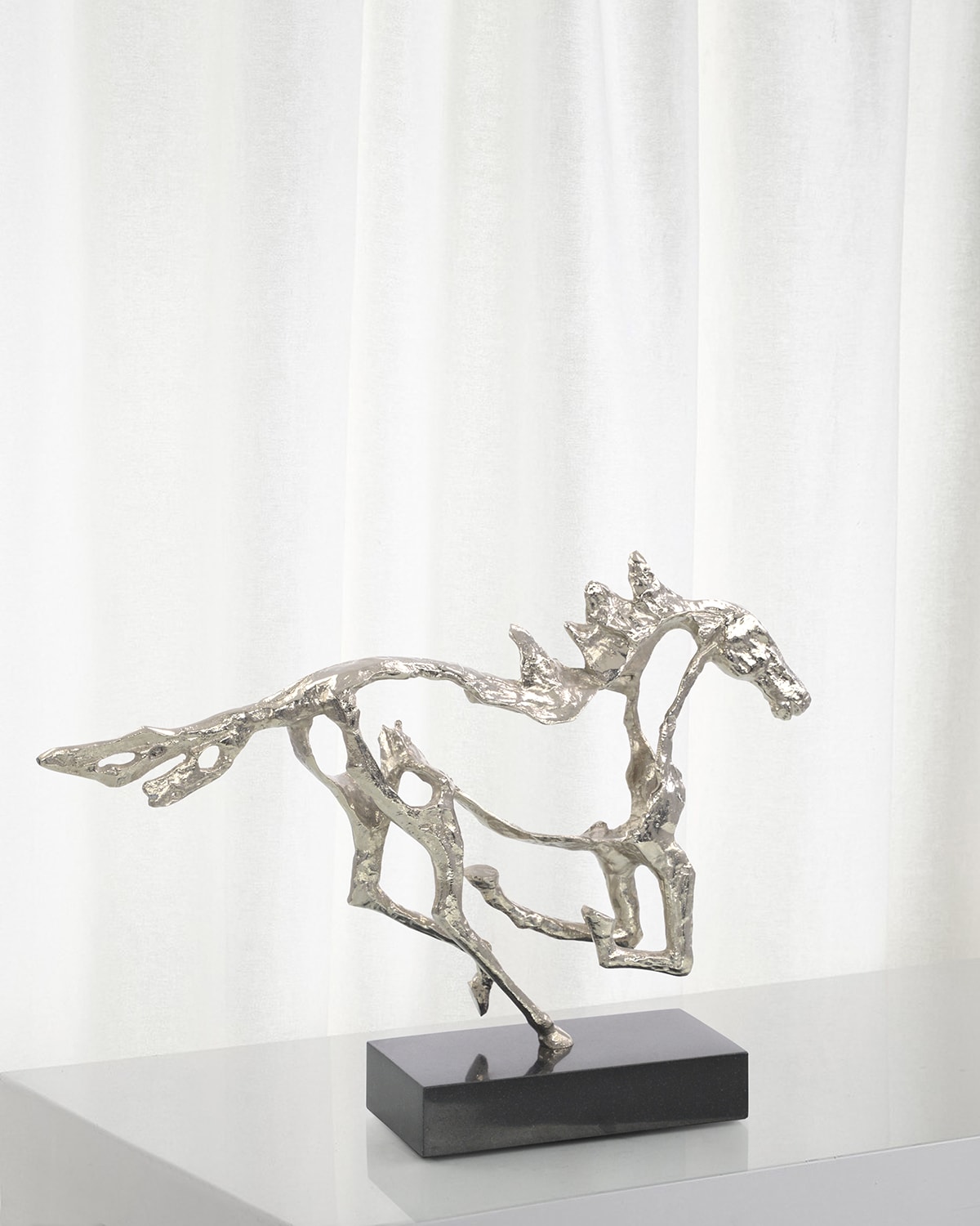 John-richard Collection Galloping Stallion Sculpture In Silver