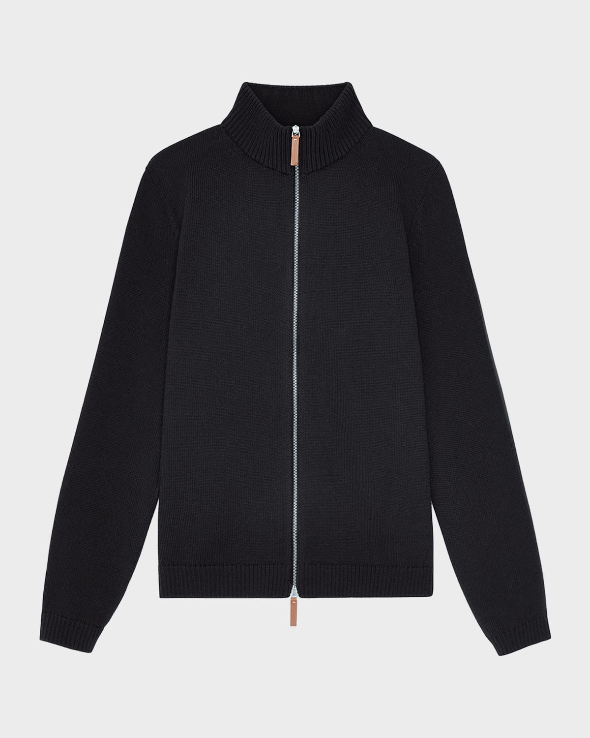 Lafayette 148 Petite Cotton-silk Tape Knit Bomber In Black