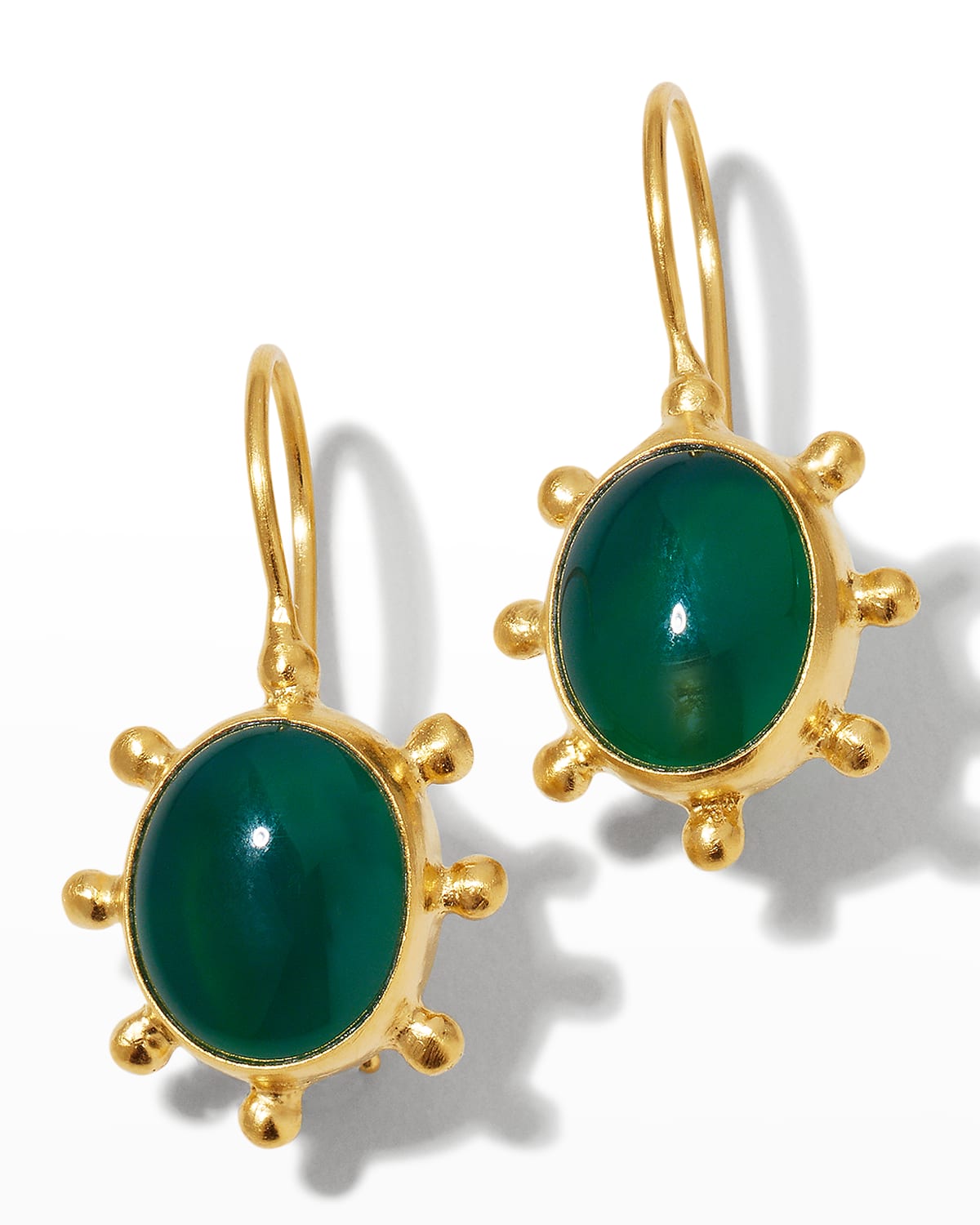Green Onyx Pinwheel Earrings
