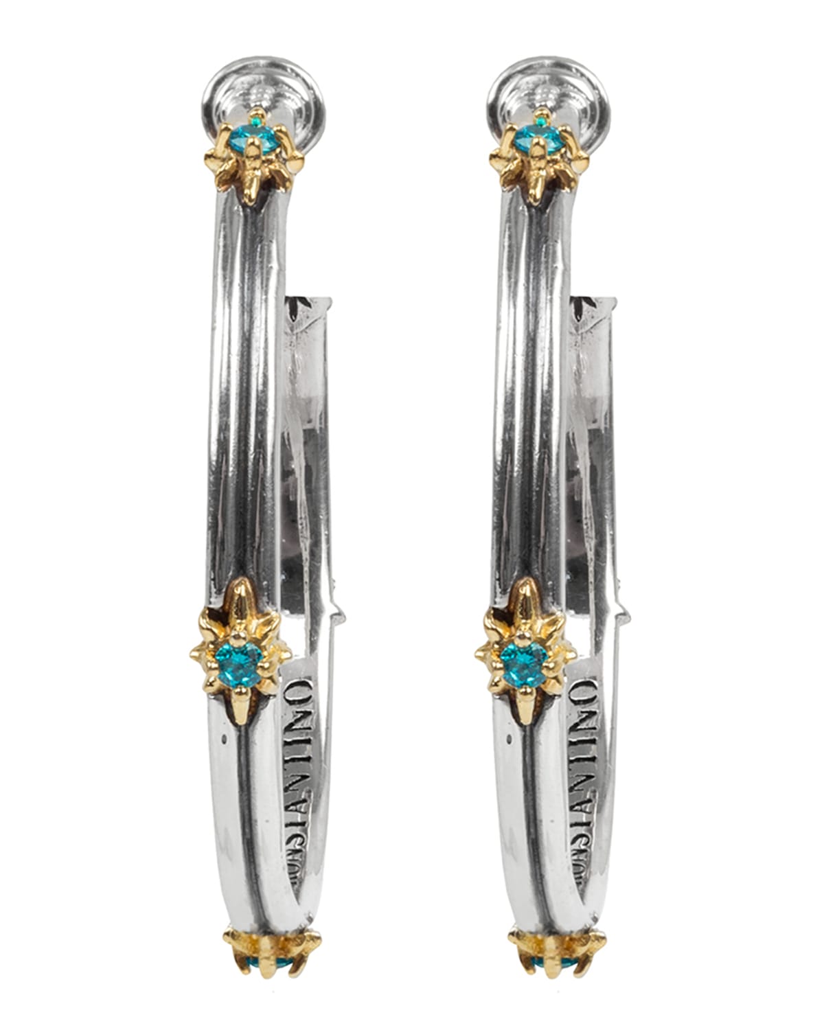 Astria Blue Spinel Hoop Earrings