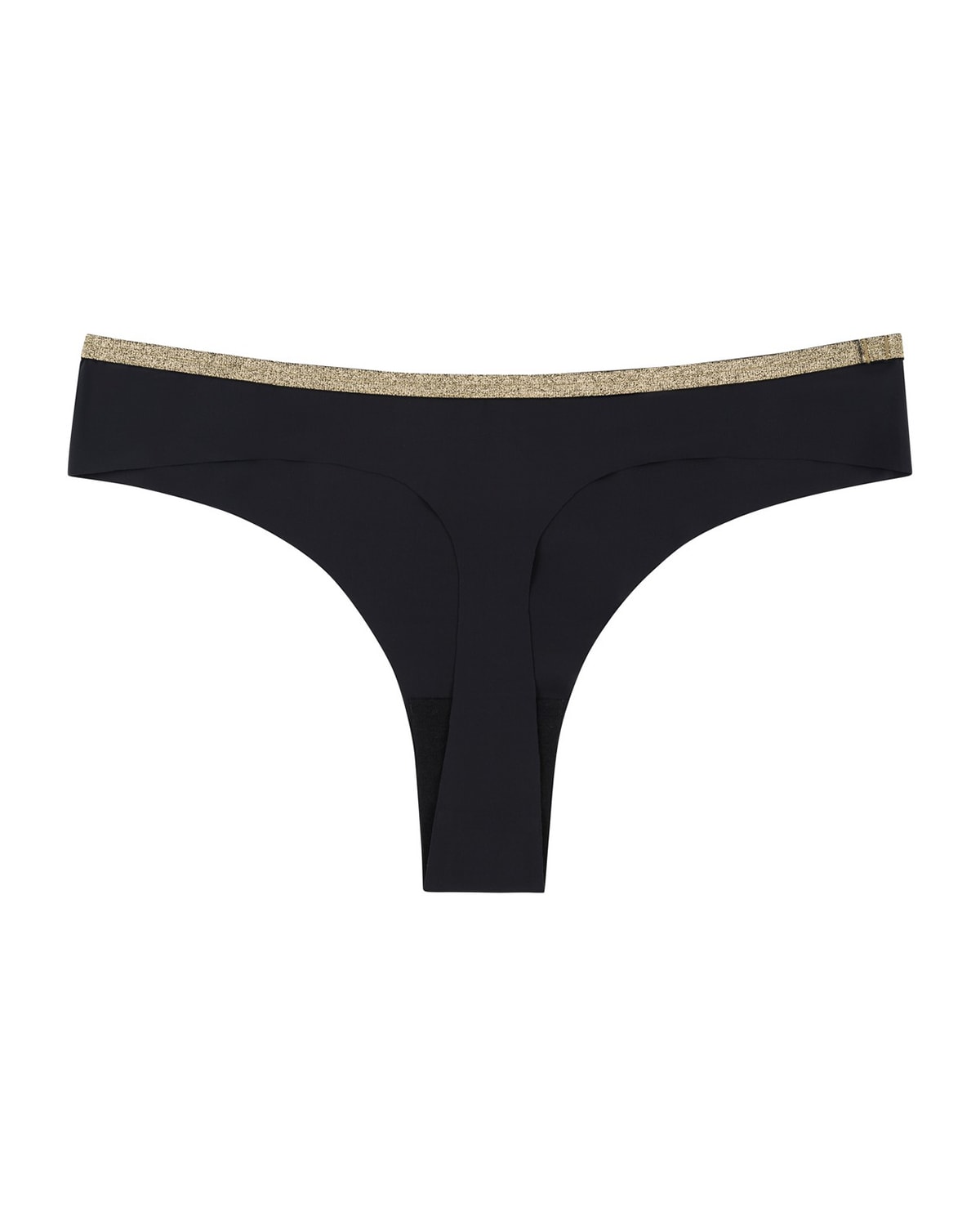 Uwila Warrior Vip Metallic Trim Thong In Black/gold
