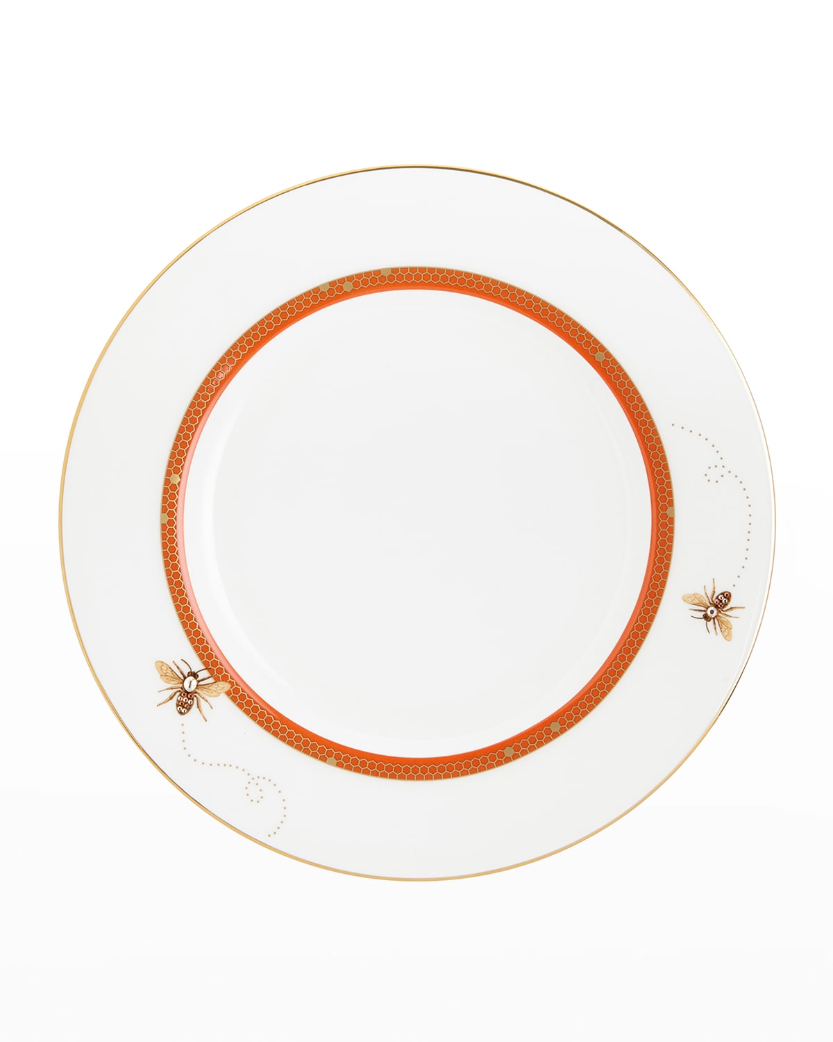 Shop Prouna My Honeybee Dinner Plate With Crystal Details In Gold Orange