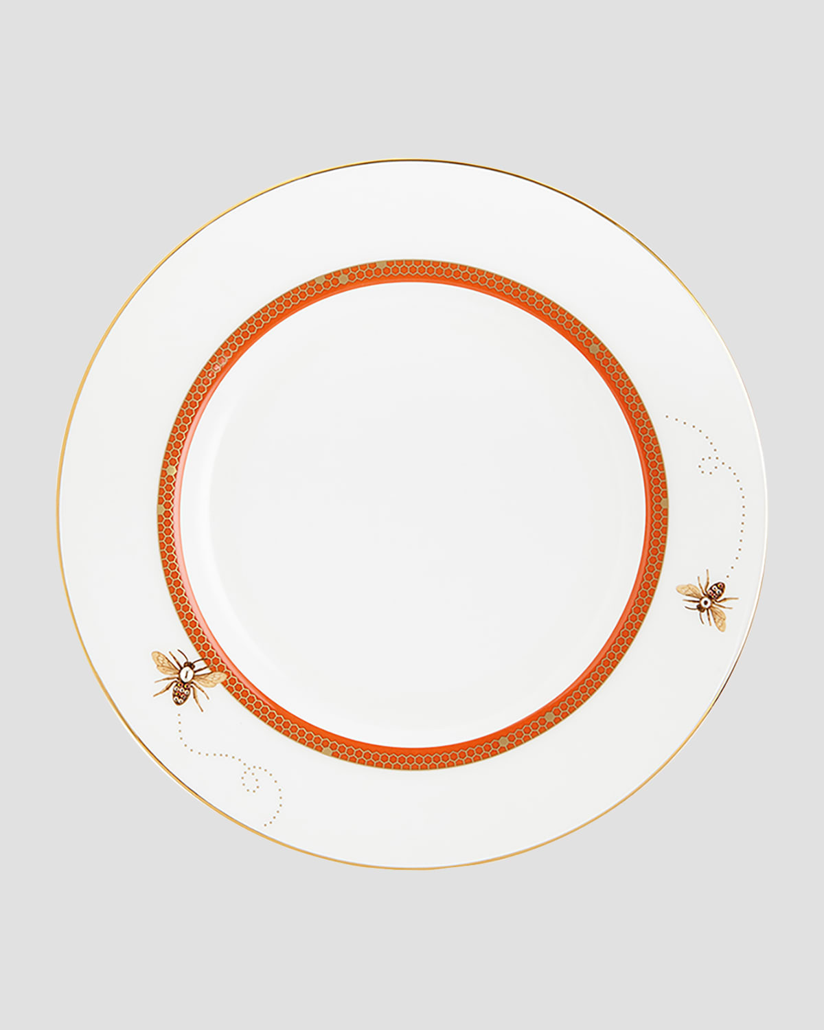 Shop Prouna My Honeybee Dinner Plate With Crystal Details In Gold Orange