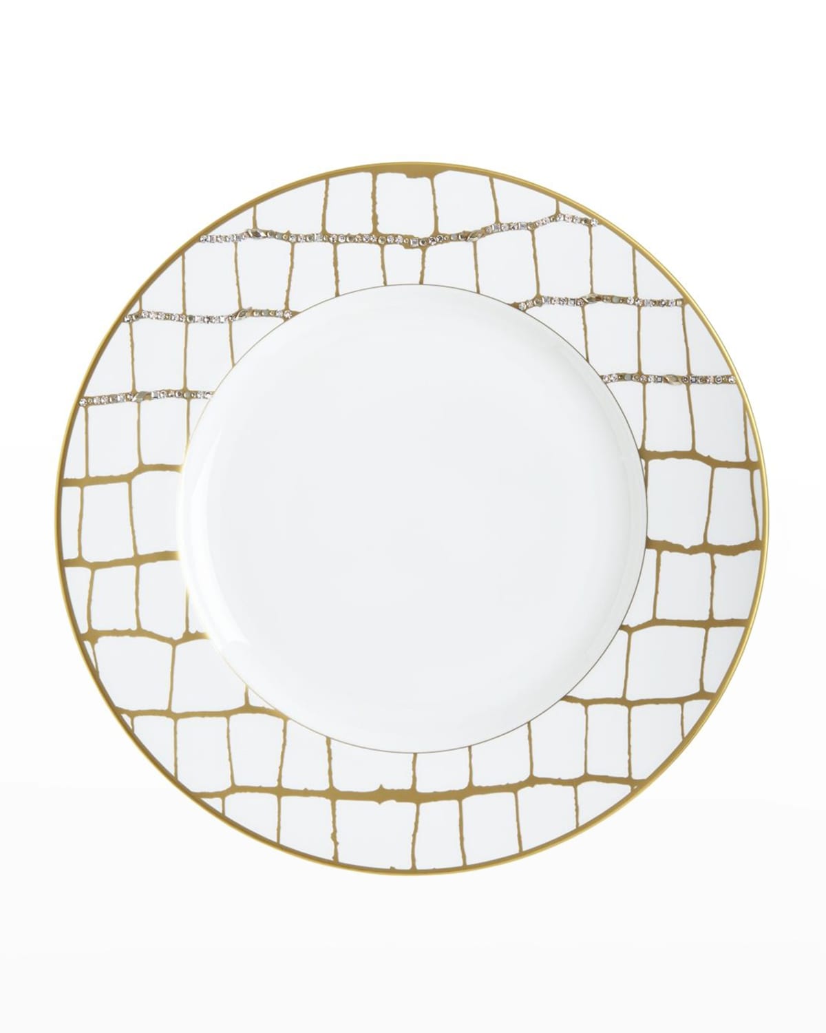 Shop Prouna Alligator Dinner Plate With Crystal Details In Gold