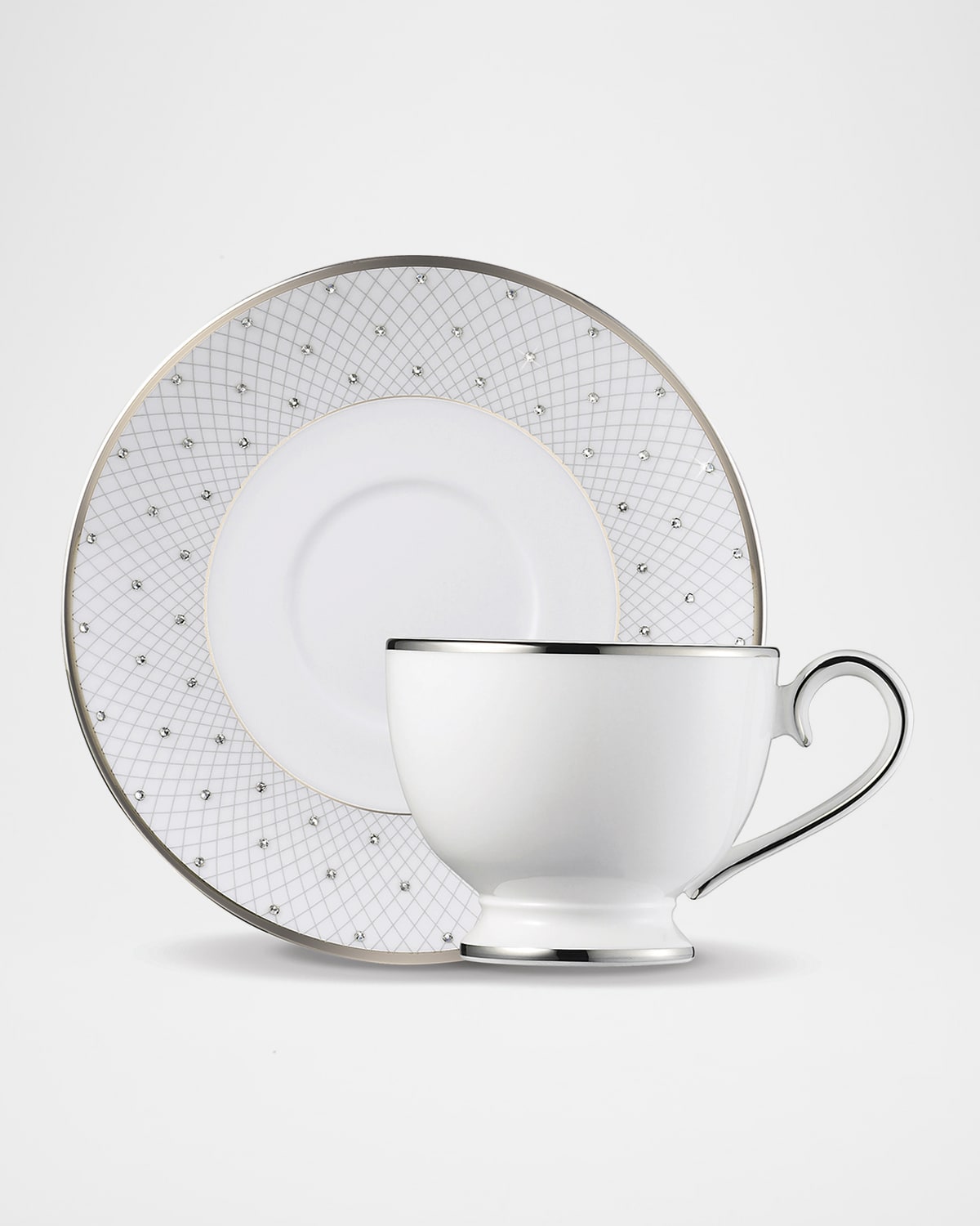 Prouna Princess Teacup & Saucer In Platinum