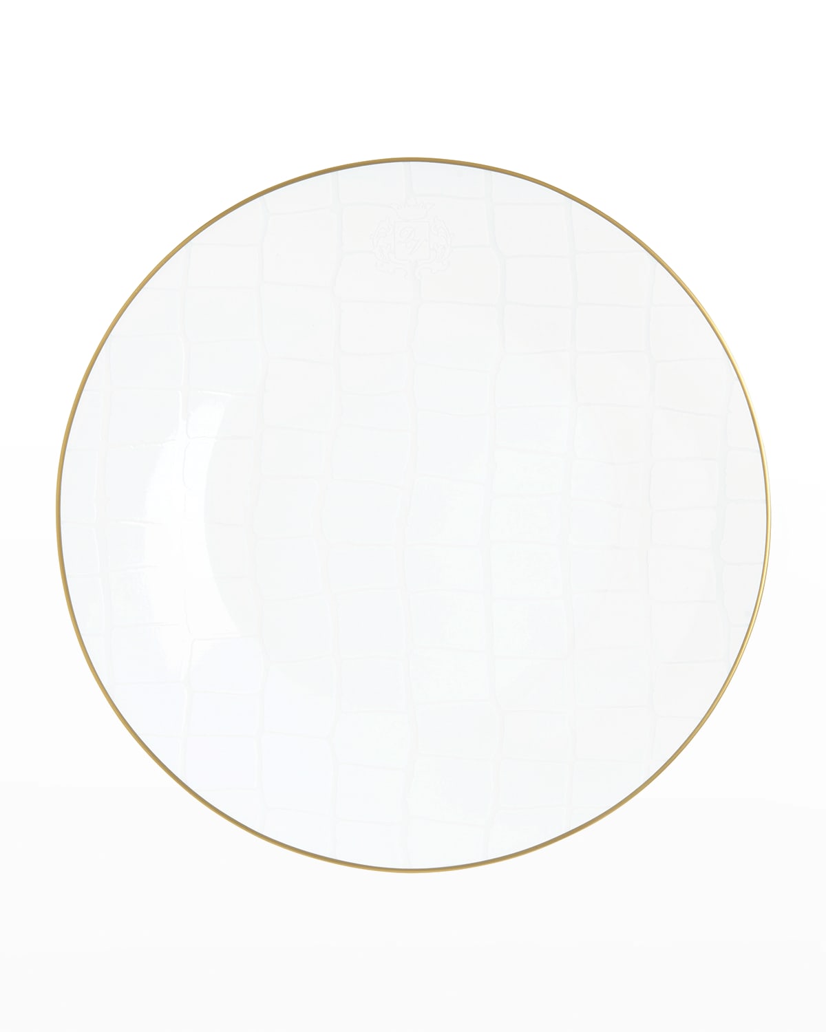 Prouna Alligator Dinner Plate In Gold  White