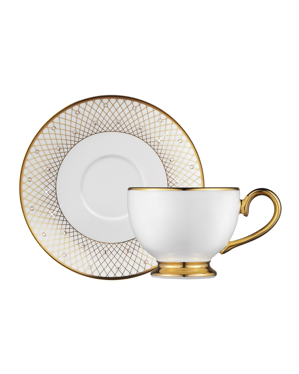 Prouna Princess Gold Espresso Cup & Saucer In Gold White