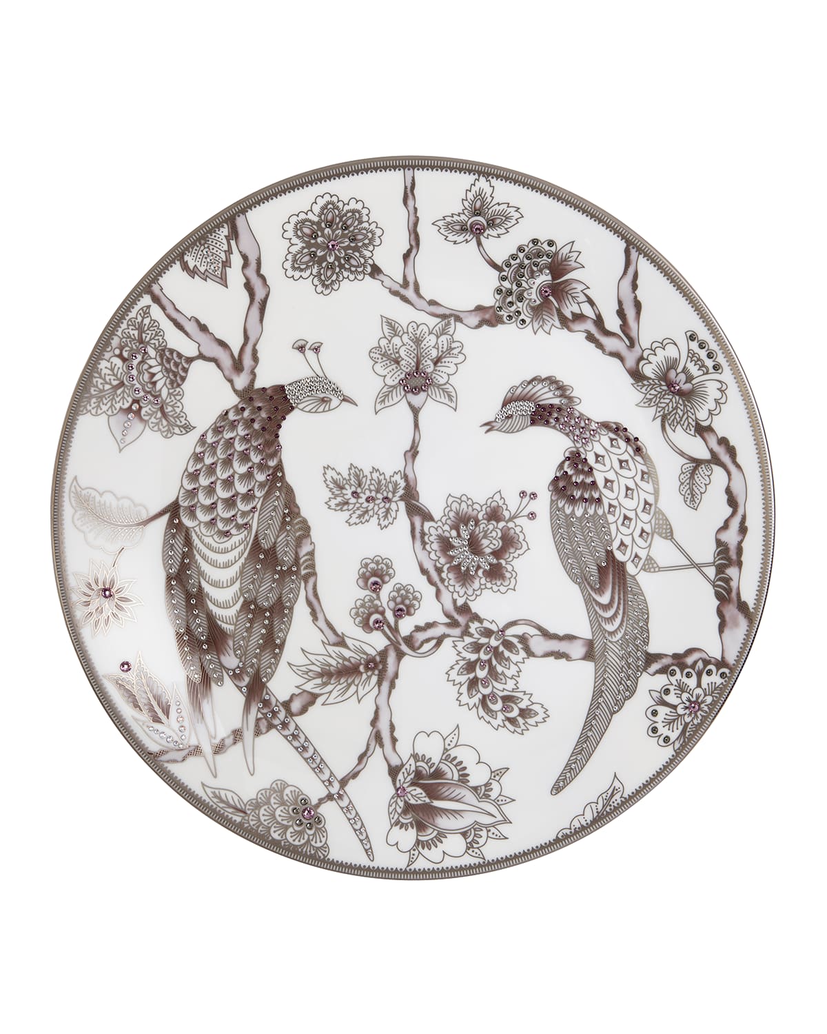 Shop Prouna Pavo Decorative Plate In Platinum
