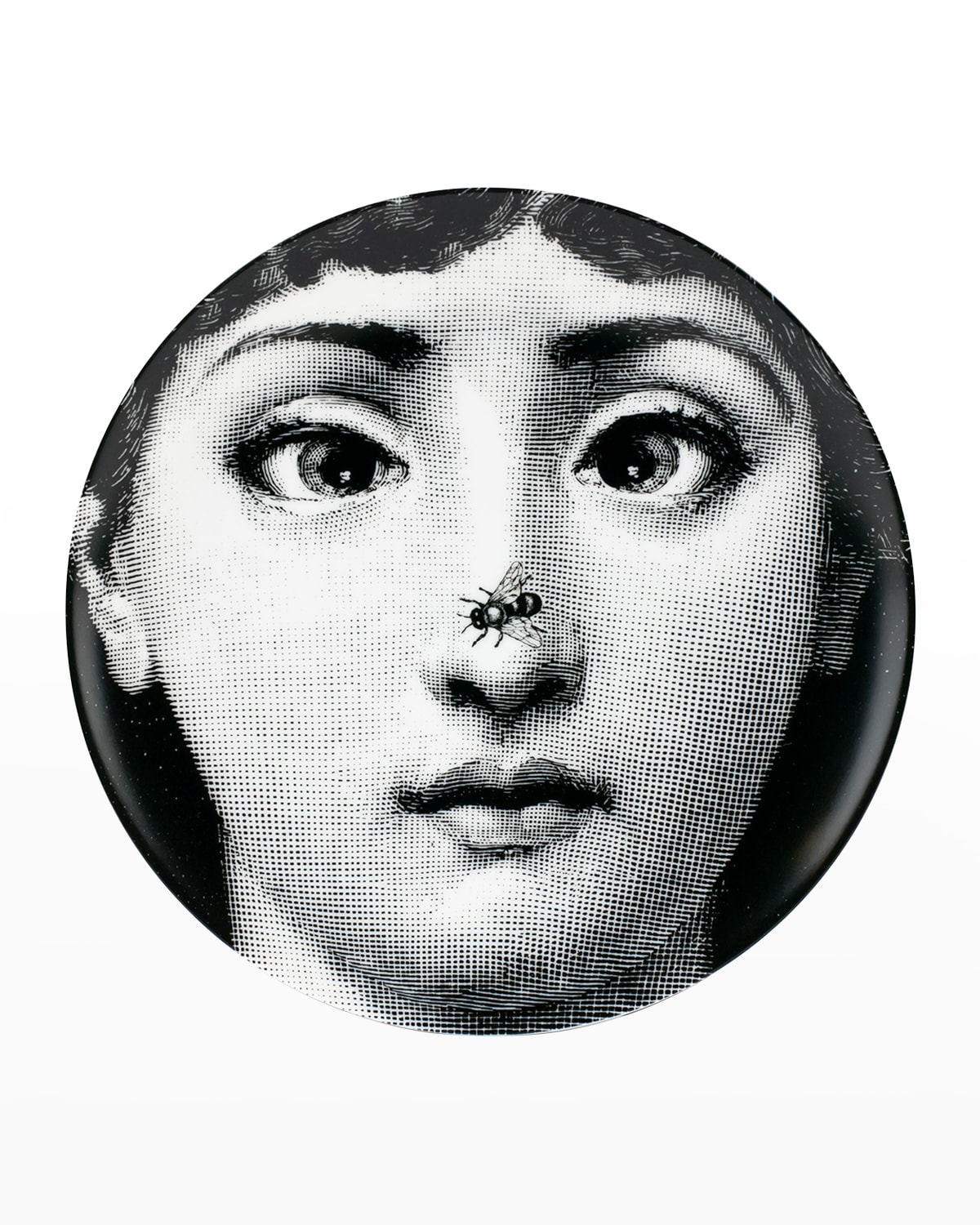 Shop Fornasetti Tema E Variazioni N. 363 Bug On Nose Wall Plate In Black/white