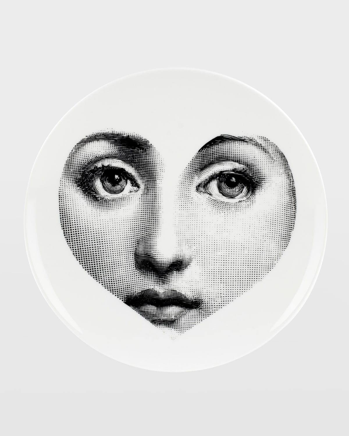 Shop Fornasetti Tema E Variazioni N. 41 Face Inside Of Heart Wall Plate In Black/white