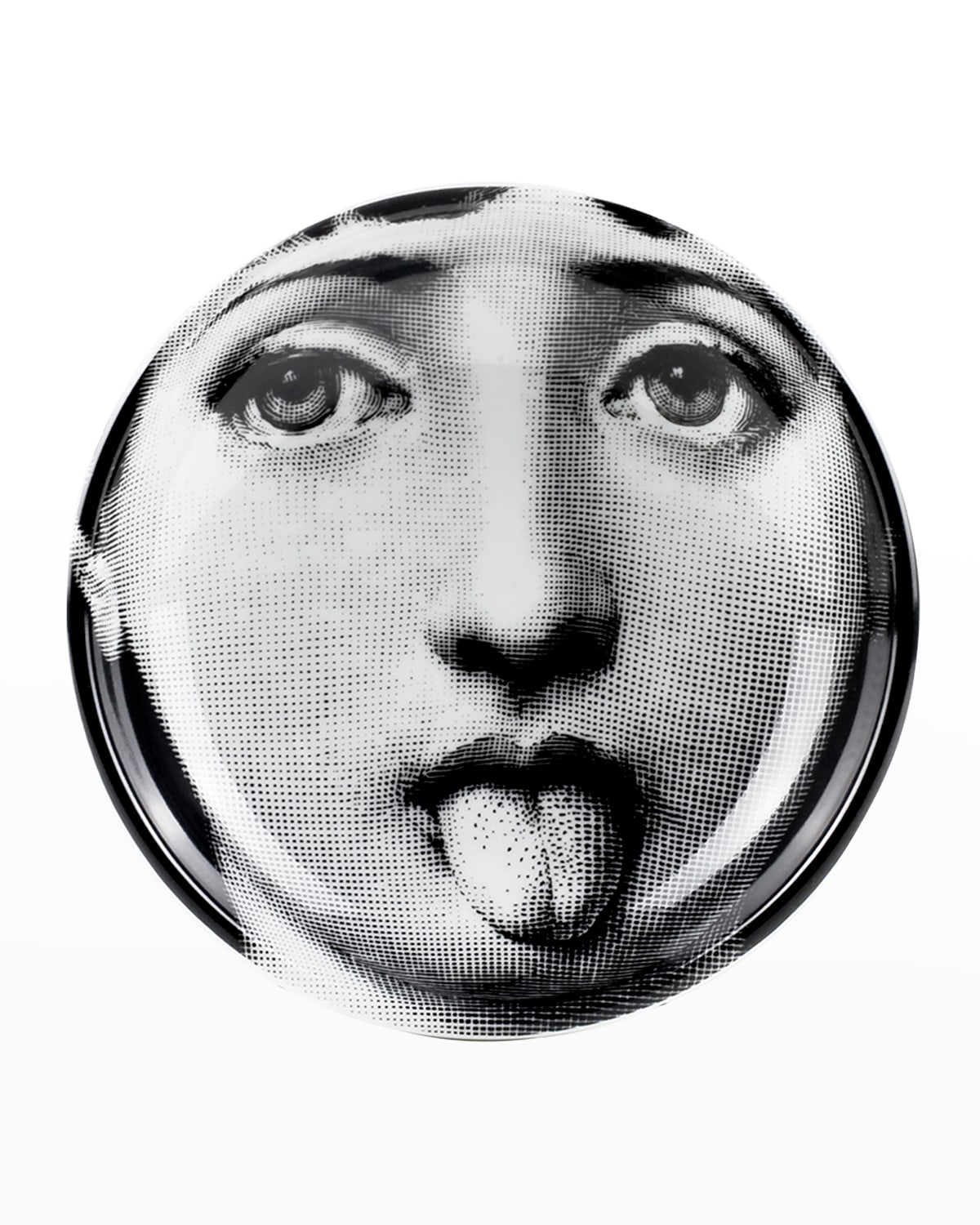 Fornasetti Round Ashtray Tema E Variazioni No. 324 In Black/white