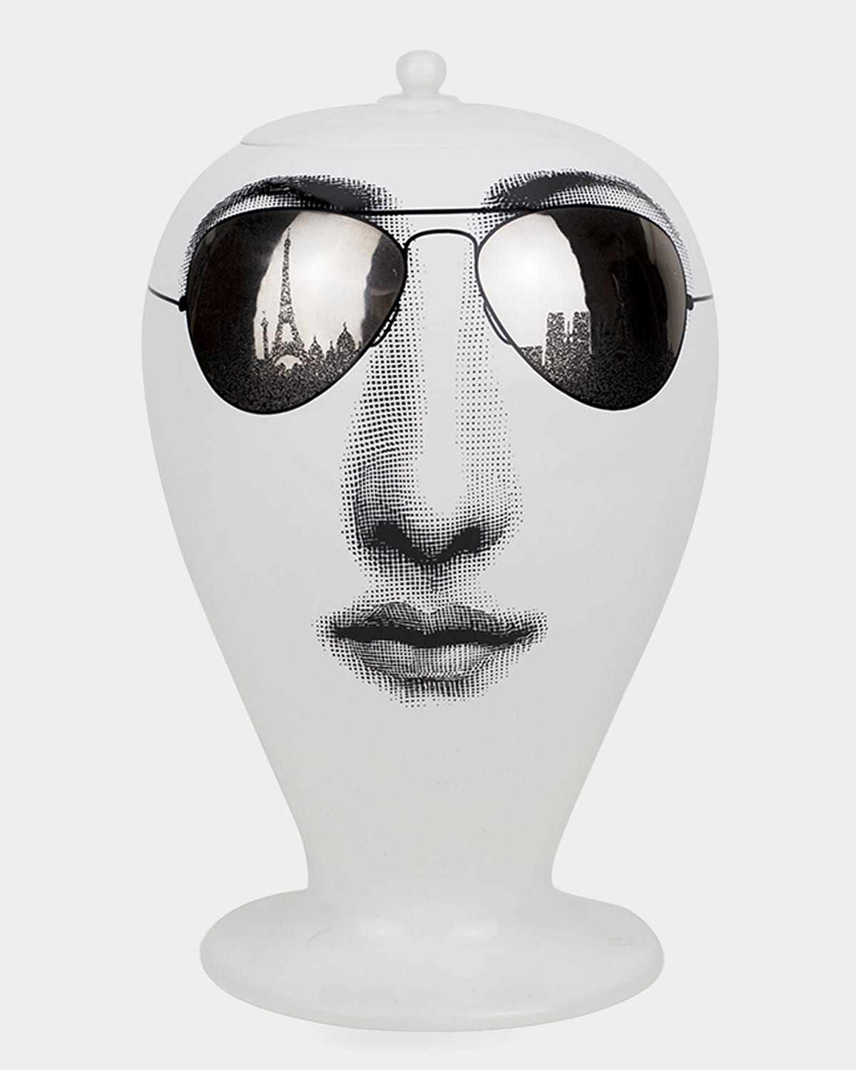 Shop Fornasetti Vase Paris Tour Parisian Sunglasses In Black Pattern